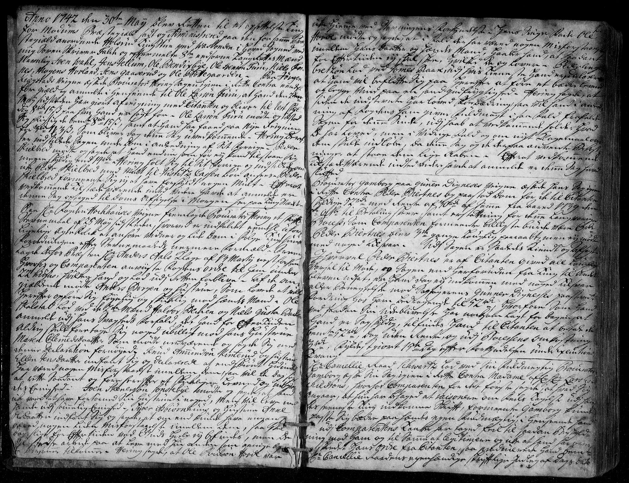 Eiker, Modum og Sigdal sorenskriveri, SAKO/A-123/F/Fa/Fac/L0001: Tingbok, 1742-1745, s. 2