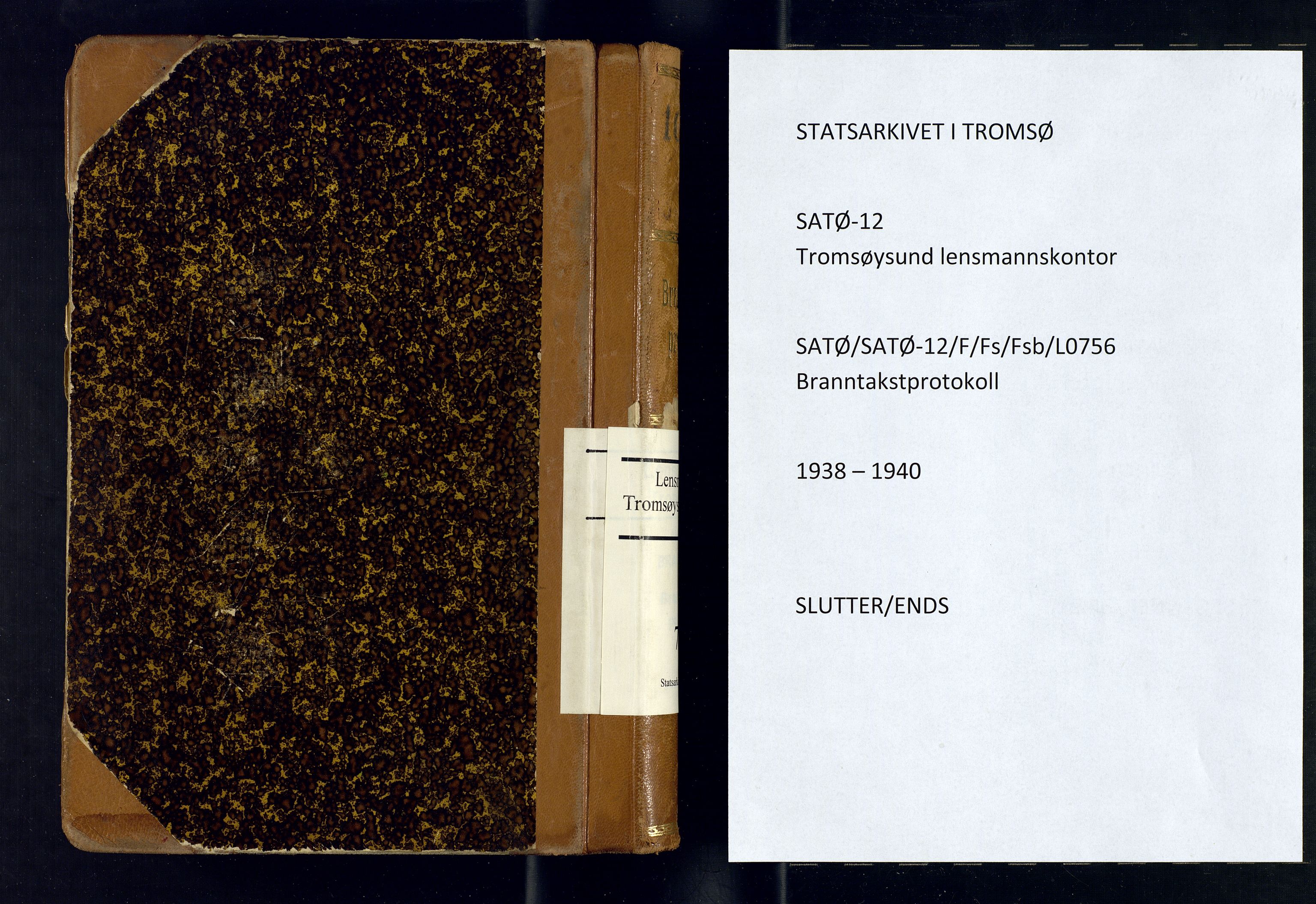Tromsøysund lensmannskontor, AV/SATØ-SATØ-12/F/Fs/Fsb/L0756: Branntakstprotokoll (S). Med register, 1938-1940