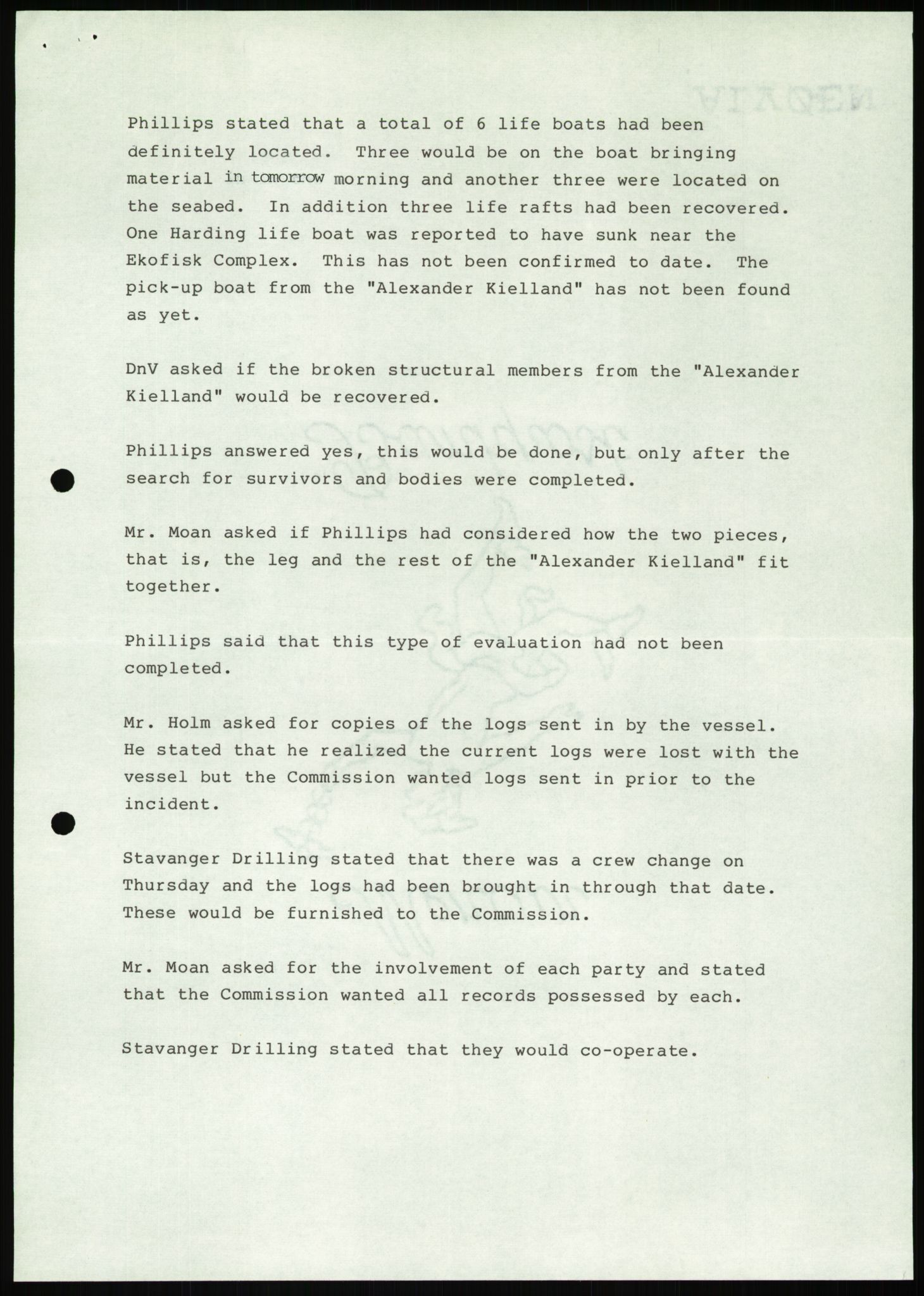Justisdepartementet, Granskningskommisjonen ved Alexander Kielland-ulykken 27.3.1980, AV/RA-S-1165/D/L0007: B Stavanger Drilling A/S (Doku.liste + B1-B3 av av 4)/C Phillips Petroleum Company Norway (Doku.liste + C1-C12 av 12)/D Forex Neptune (Doku.liste + D1-D8 av 9), 1980-1981, s. 290