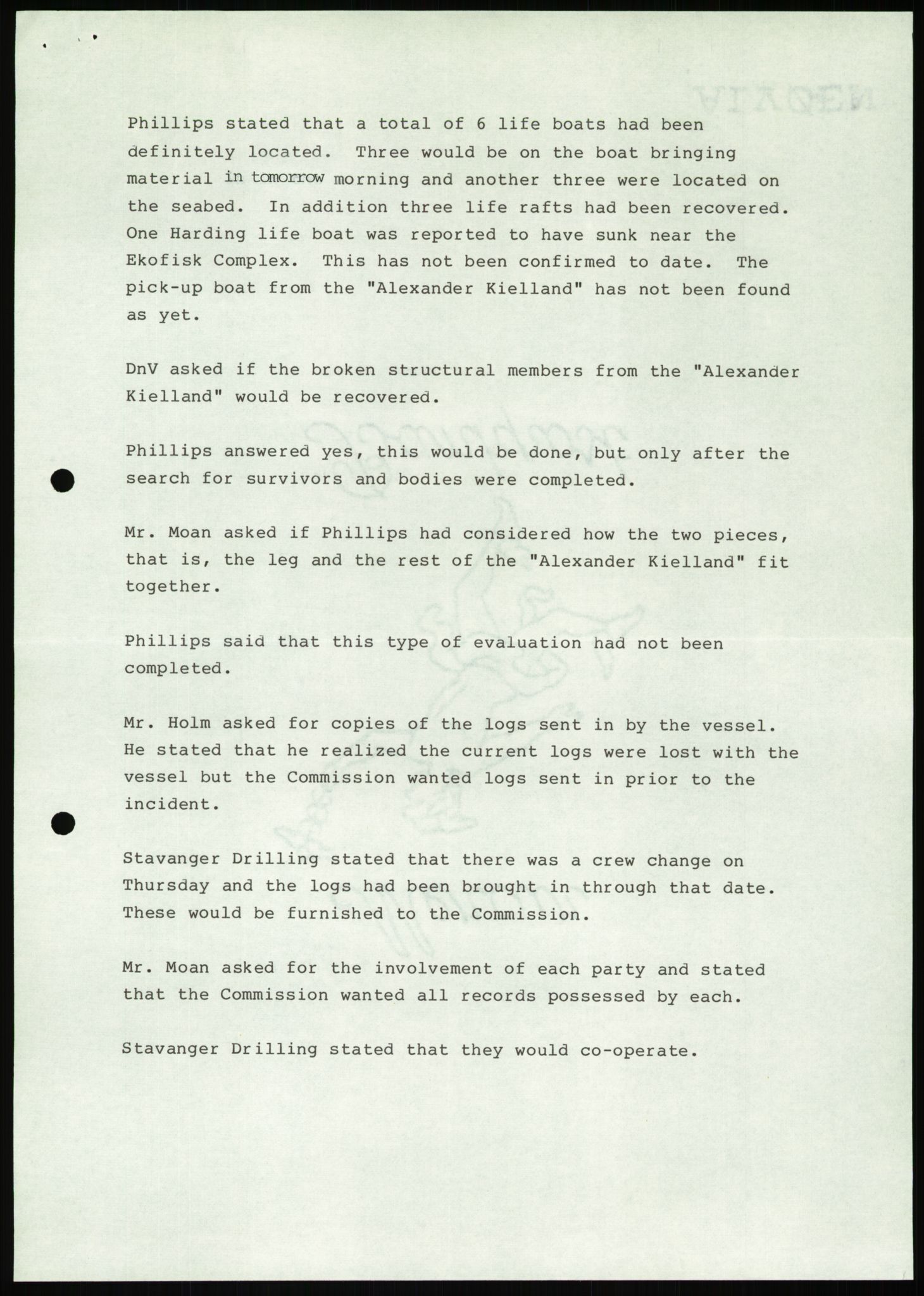 Justisdepartementet, Granskningskommisjonen ved Alexander Kielland-ulykken 27.3.1980, RA/S-1165/D/L0007: B Stavanger Drilling A/S (Doku.liste + B1-B3 av av 4)/C Phillips Petroleum Company Norway (Doku.liste + C1-C12 av 12)/D Forex Neptune (Doku.liste + D1-D8 av 9), 1980-1981, s. 290