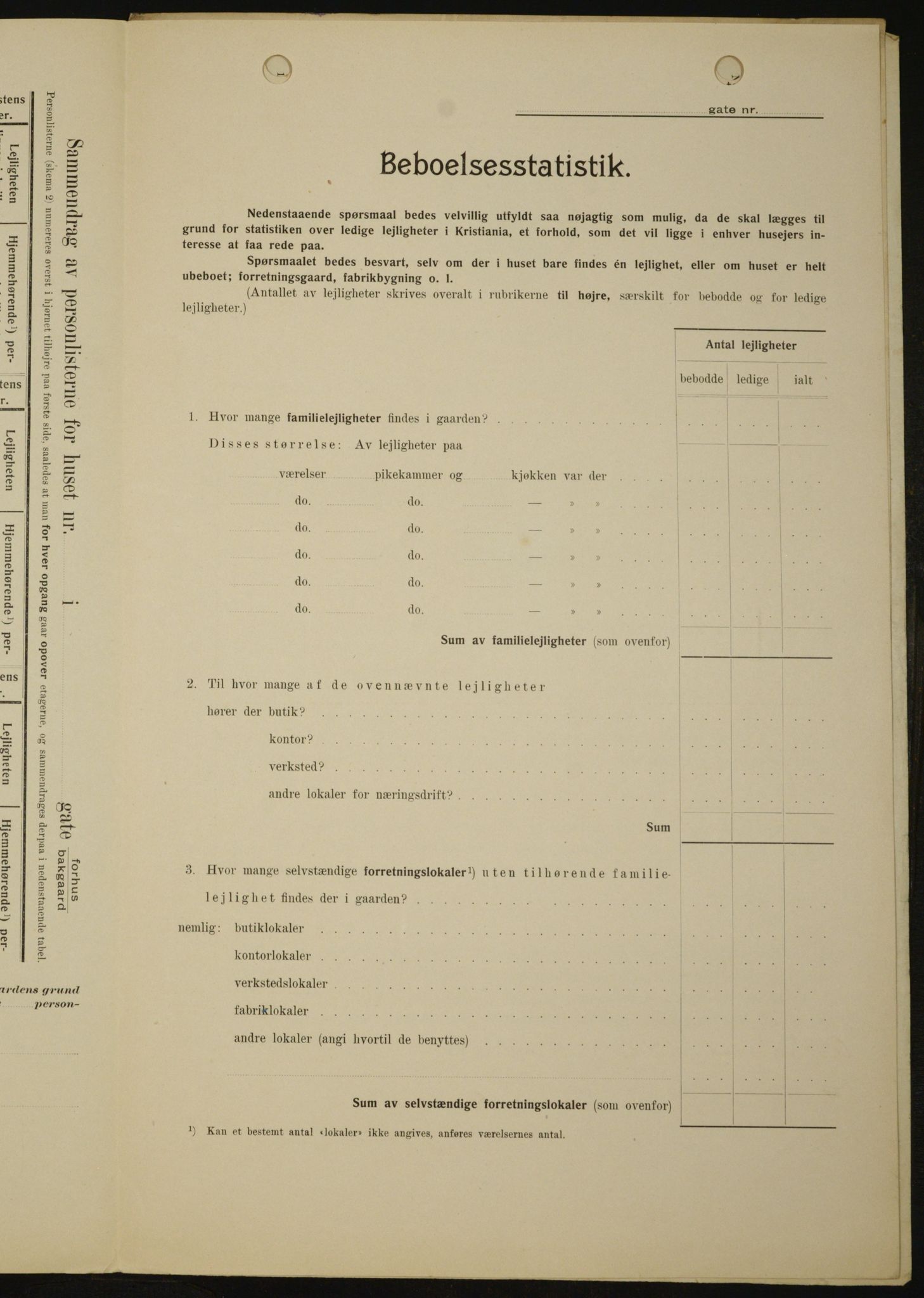 OBA, Kommunal folketelling 1.2.1909 for Kristiania kjøpstad, 1909, s. 117985