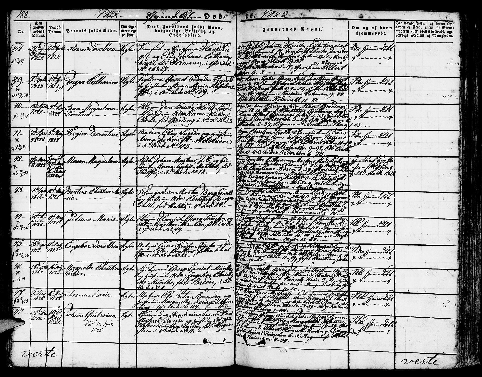 Nykirken Sokneprestembete, AV/SAB-A-77101/H/Hab: Klokkerbok nr. A 5I, 1821-1841, s. 189