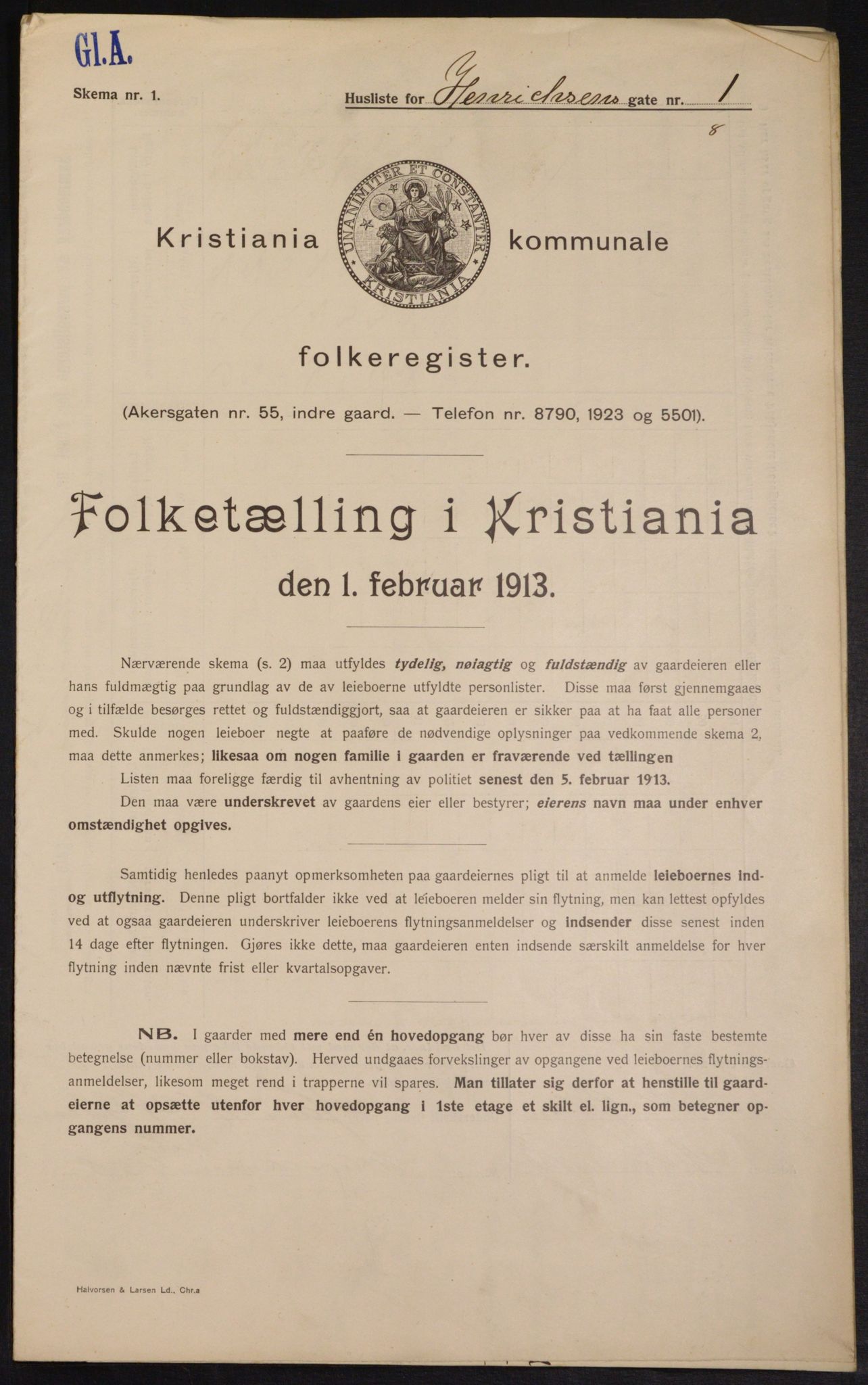 OBA, Kommunal folketelling 1.2.1913 for Kristiania, 1913, s. 38300