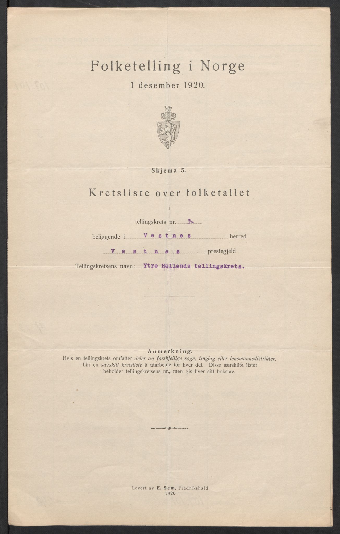 SAT, Folketelling 1920 for 1535 Vestnes herred, 1920, s. 13