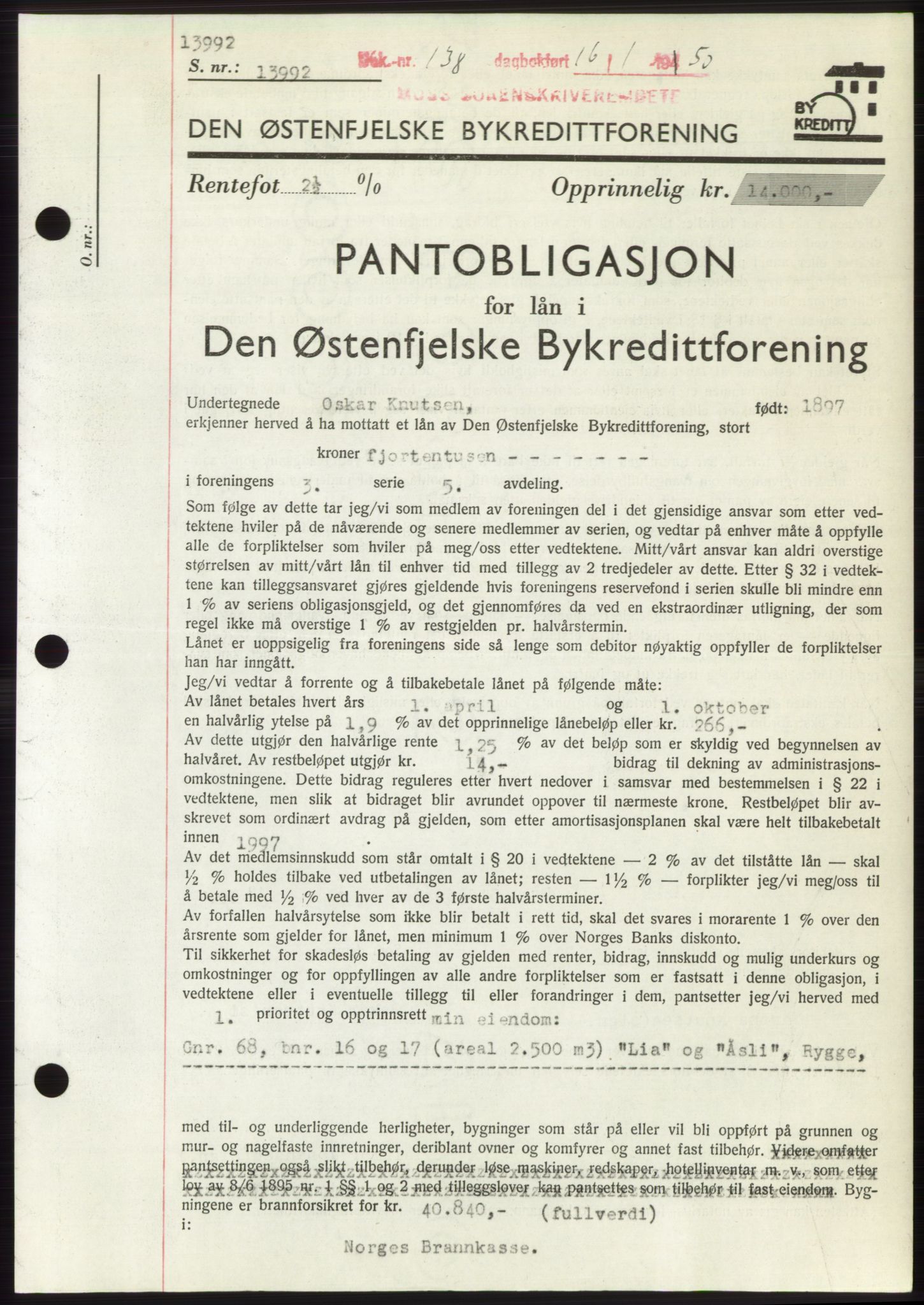 Moss sorenskriveri, SAO/A-10168: Pantebok nr. B23, 1949-1950, Dagboknr: 138/1950