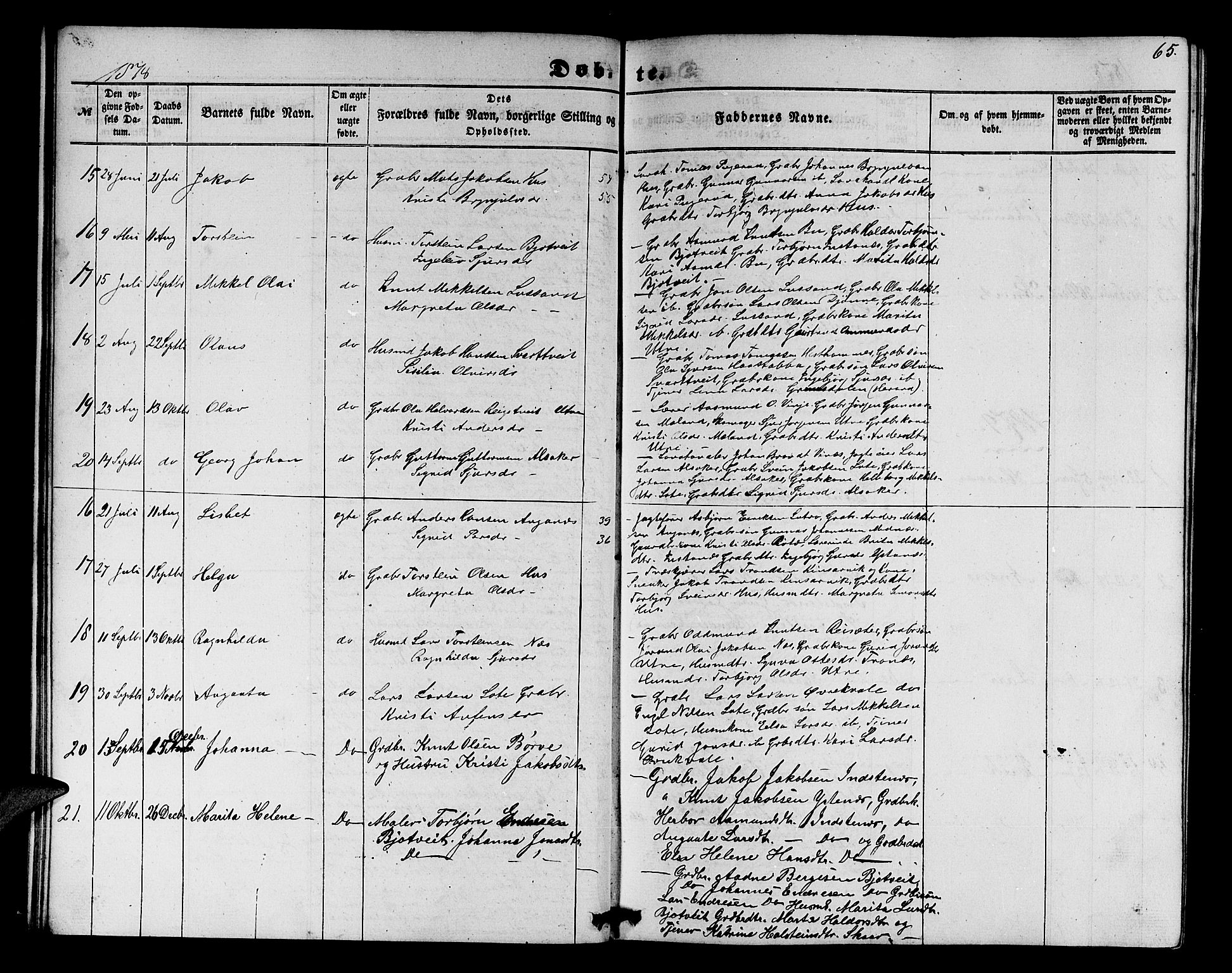Ullensvang sokneprestembete, AV/SAB-A-78701/H/Hab: Klokkerbok nr. E 6, 1857-1886, s. 65
