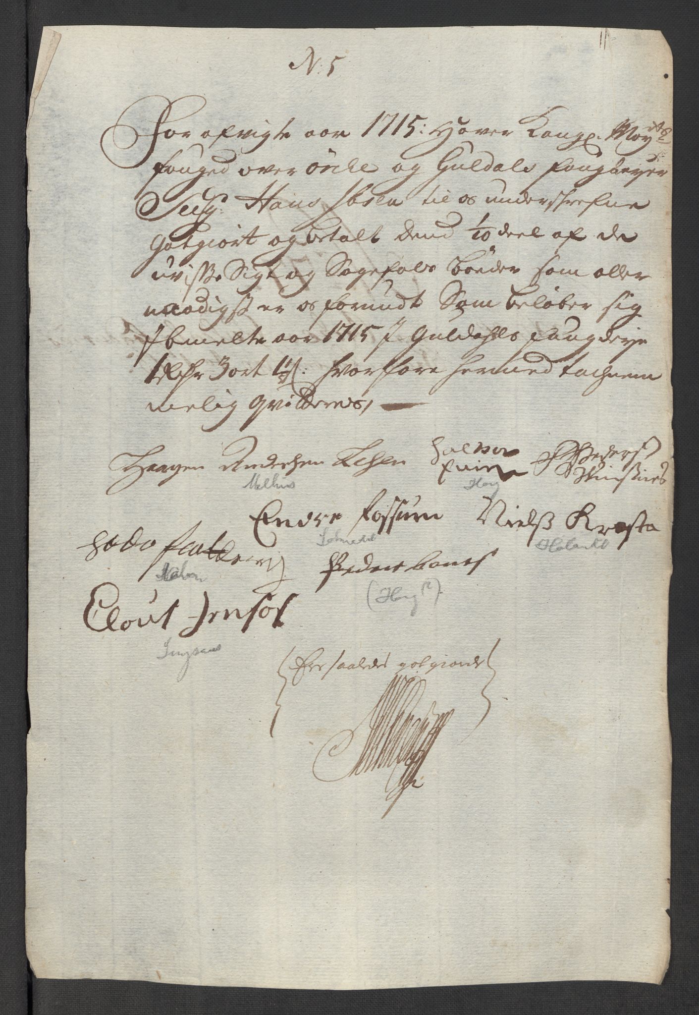 Rentekammeret inntil 1814, Reviderte regnskaper, Fogderegnskap, RA/EA-4092/R60/L3966: Fogderegnskap Orkdal og Gauldal, 1715, s. 512