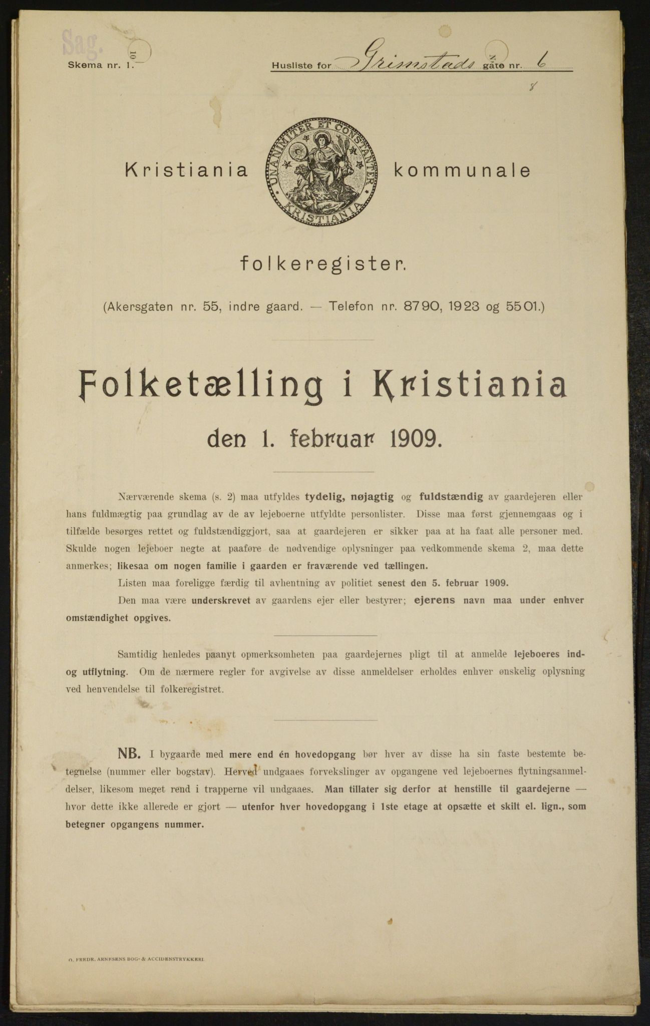 OBA, Kommunal folketelling 1.2.1909 for Kristiania kjøpstad, 1909, s. 27202