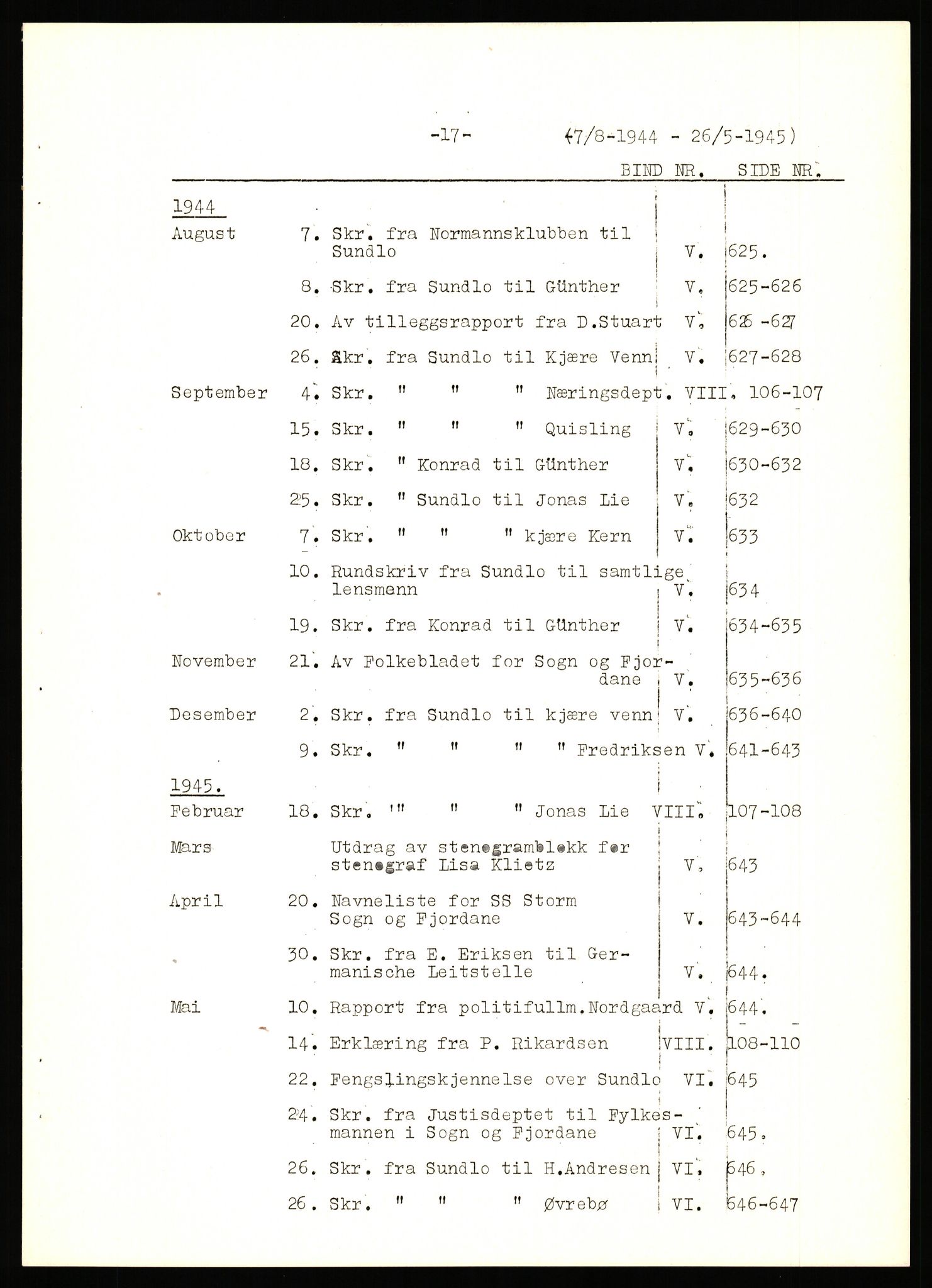 Forsvaret, Forsvarets krigshistoriske avdeling, AV/RA-RAFA-2017/Y/Yb/L0142: II-C-11-620  -  6. Divisjon, 1940-1947, s. 17