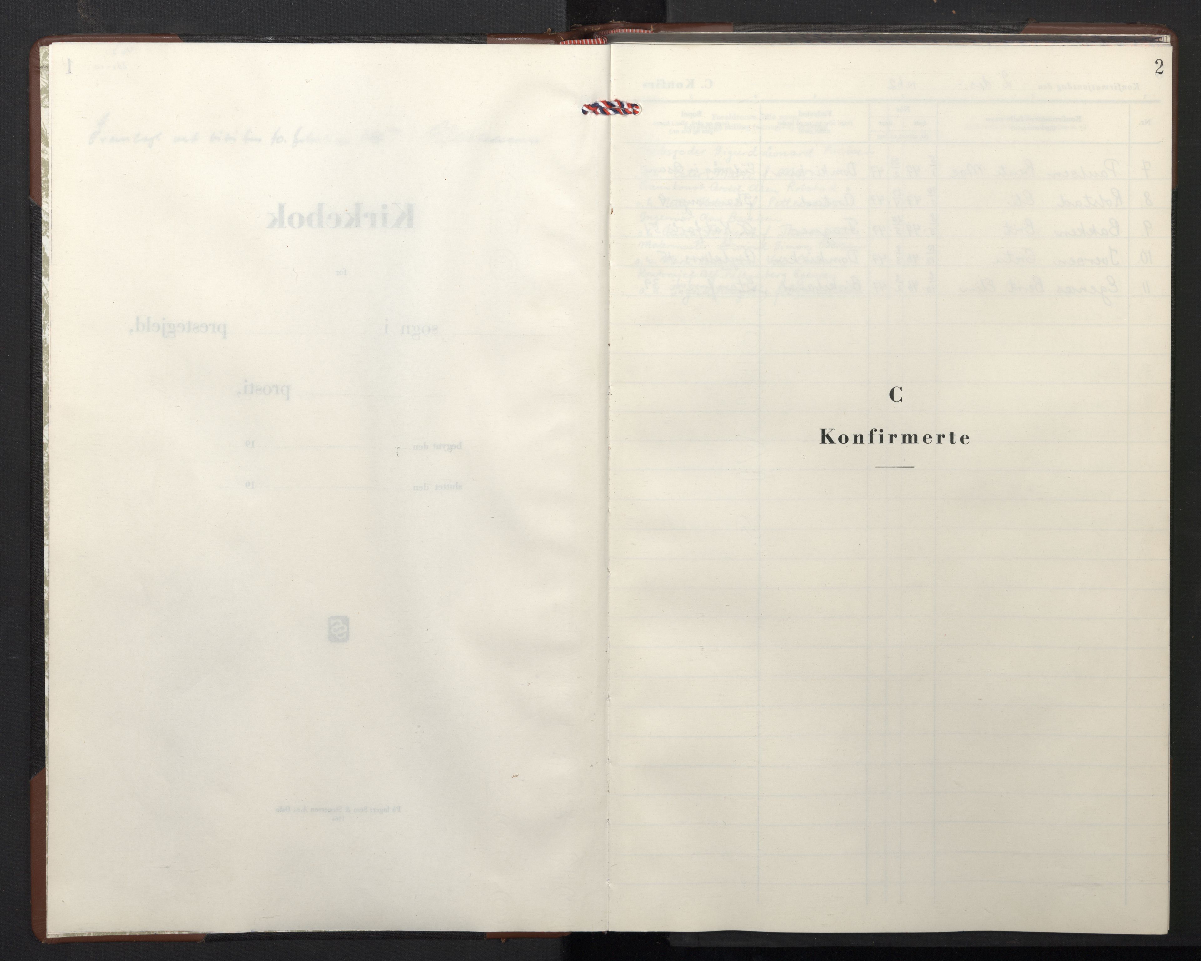 Domkirken sokneprestembete, SAB/A-74801/H/Hab/L0028: Klokkerbok nr. C 8, 1962-1967, s. 2
