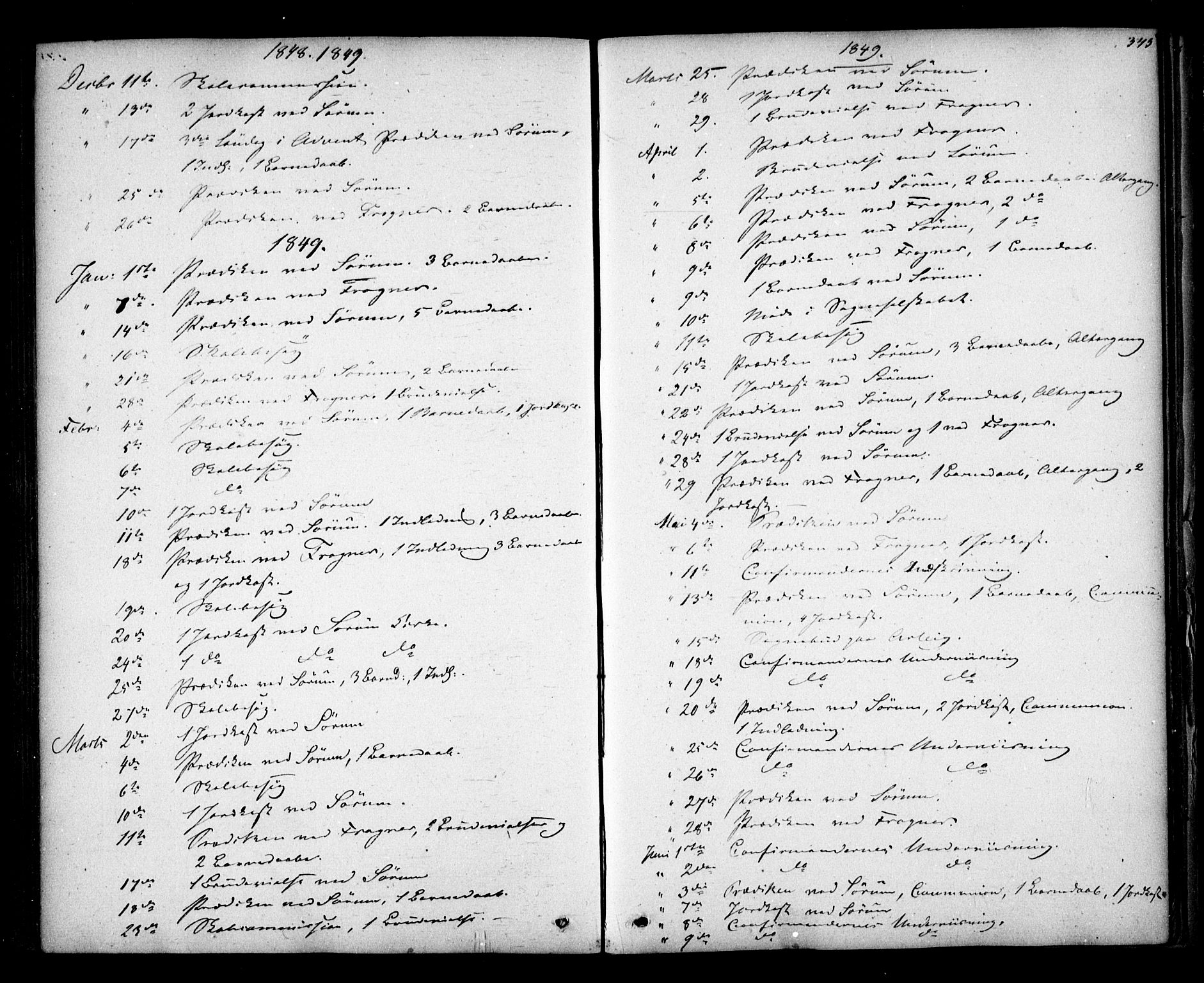 Sørum prestekontor Kirkebøker, AV/SAO-A-10303/F/Fa/L0005: Ministerialbok nr. I 5, 1846-1863, s. 345