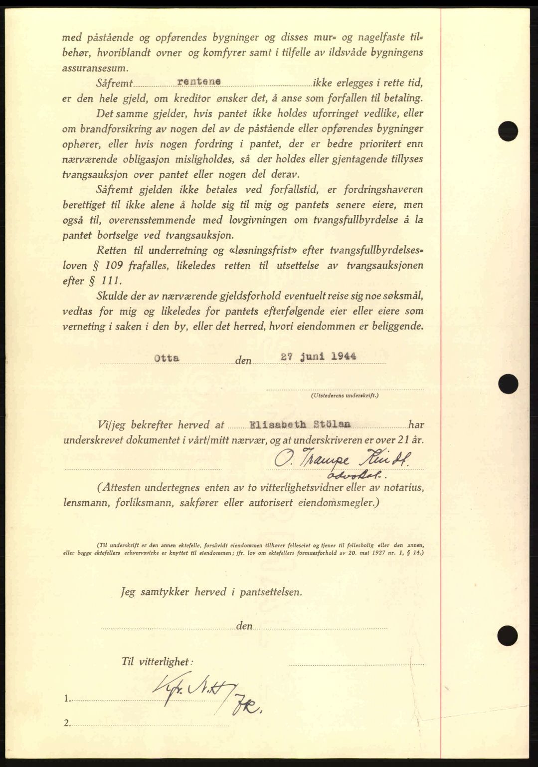 Nordmøre sorenskriveri, AV/SAT-A-4132/1/2/2Ca: Pantebok nr. B92, 1944-1945, Dagboknr: 1823/1944