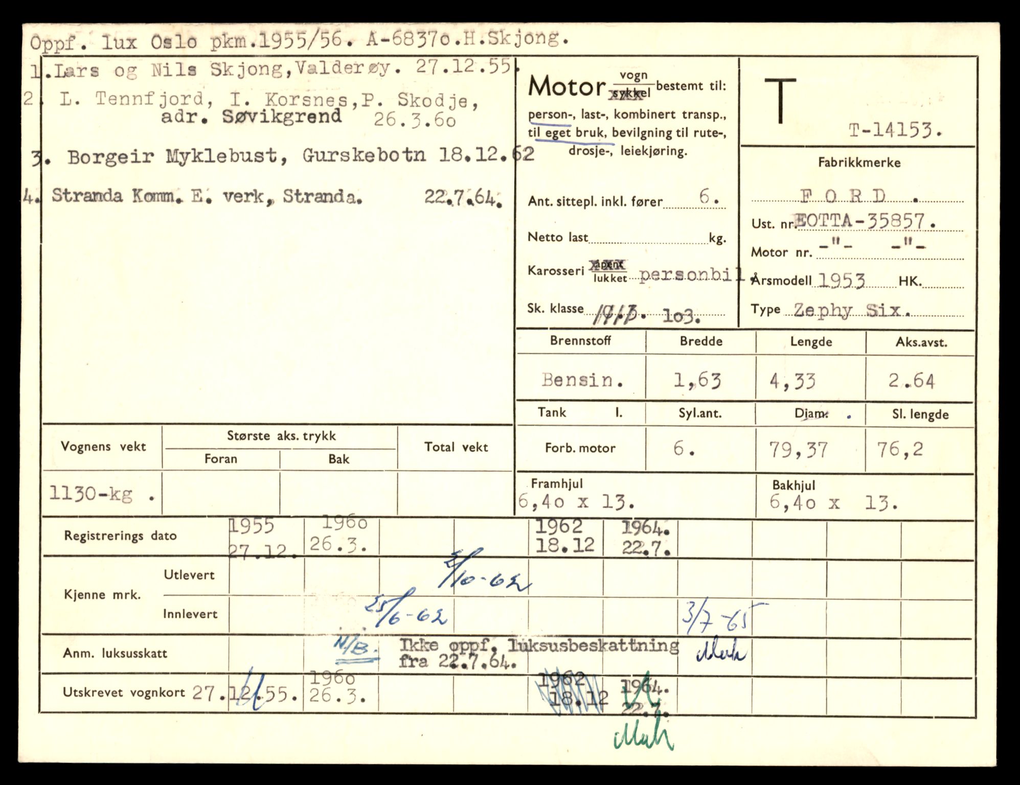 Møre og Romsdal vegkontor - Ålesund trafikkstasjon, AV/SAT-A-4099/F/Fe/L0043: Registreringskort for kjøretøy T 14080 - T 14204, 1927-1998, s. 1947