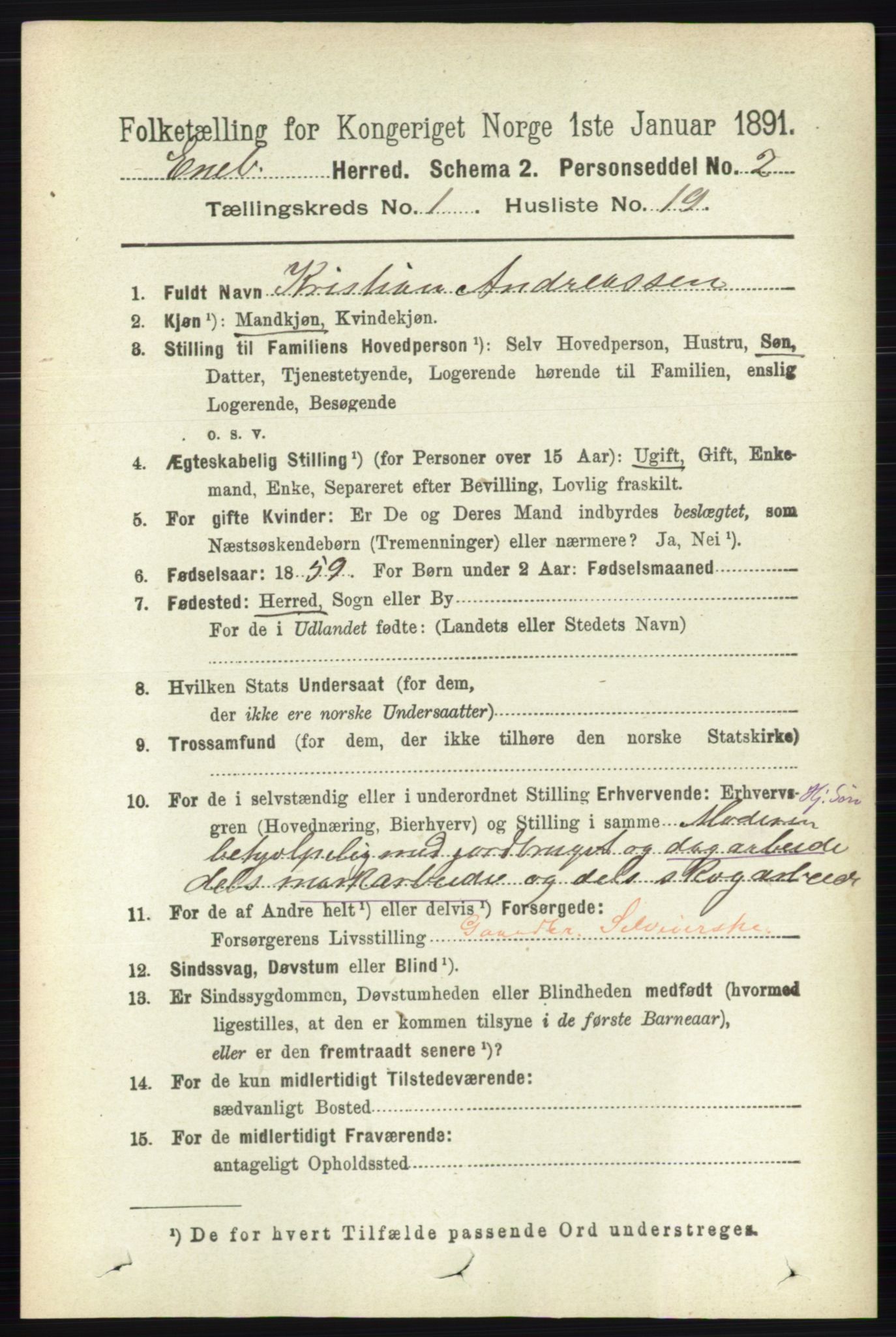 RA, Folketelling 1891 for 0229 Enebakk herred, 1891, s. 221