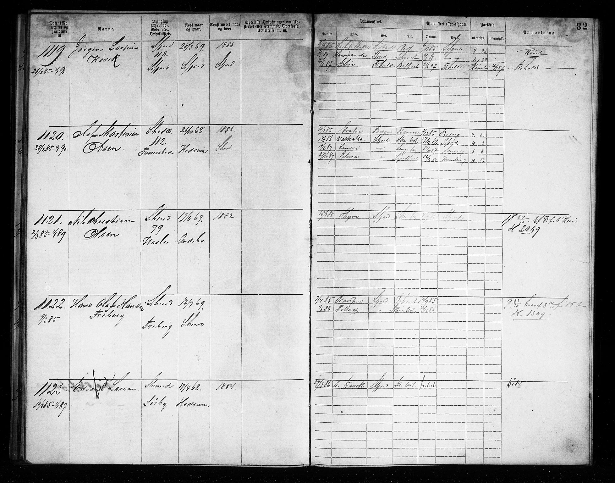 Sandefjord innrulleringskontor, AV/SAKO-A-788/F/Fa/L0004: Annotasjonsrulle, 1879-1889, s. 85