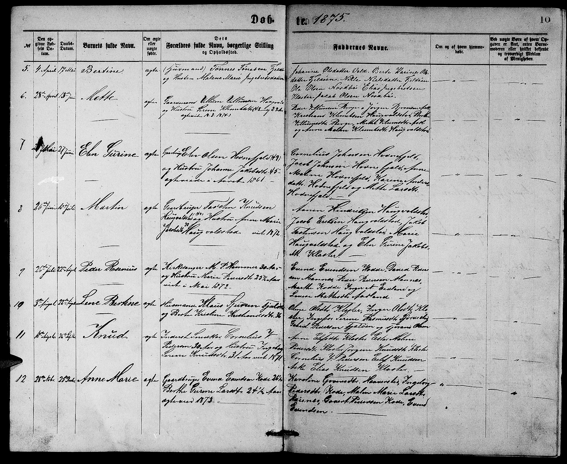 Rennesøy sokneprestkontor, AV/SAST-A -101827/H/Ha/Hab/L0004: Klokkerbok nr. B 4, 1870-1889, s. 10