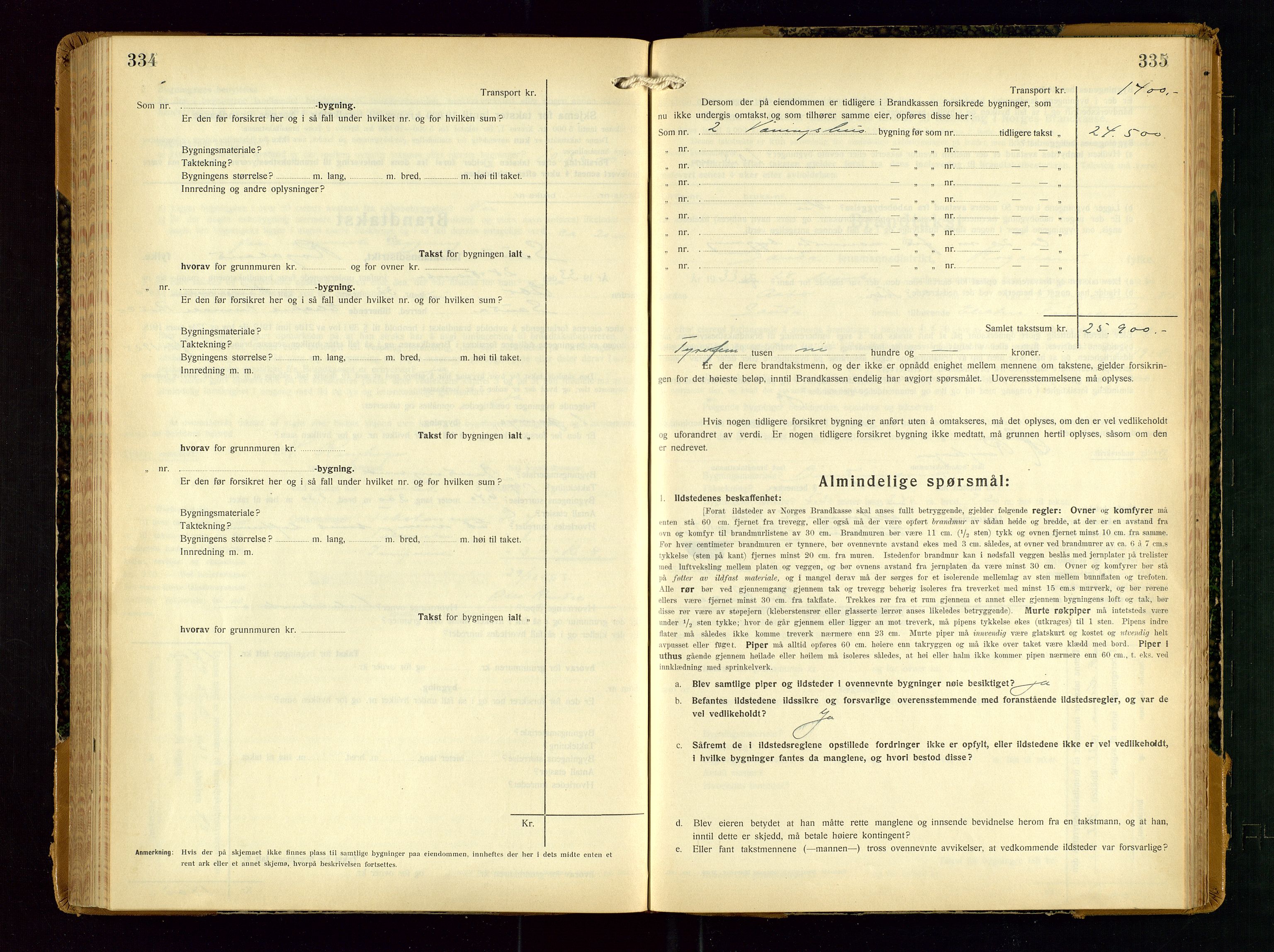 Sauda lensmannskontor, AV/SAST-A-100177/Gob/L0003: Branntakstprotokoll - skjematakst, 1928-1936, s. 334-335