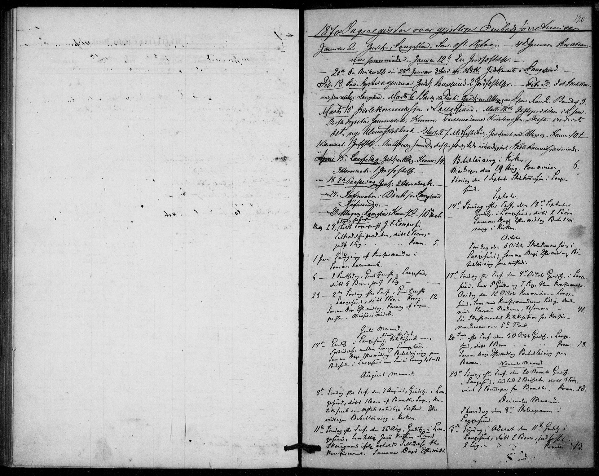 Langesund kirkebøker, AV/SAKO-A-280/F/Fa/L0001: Ministerialbok nr. 1, 1870-1877, s. 120