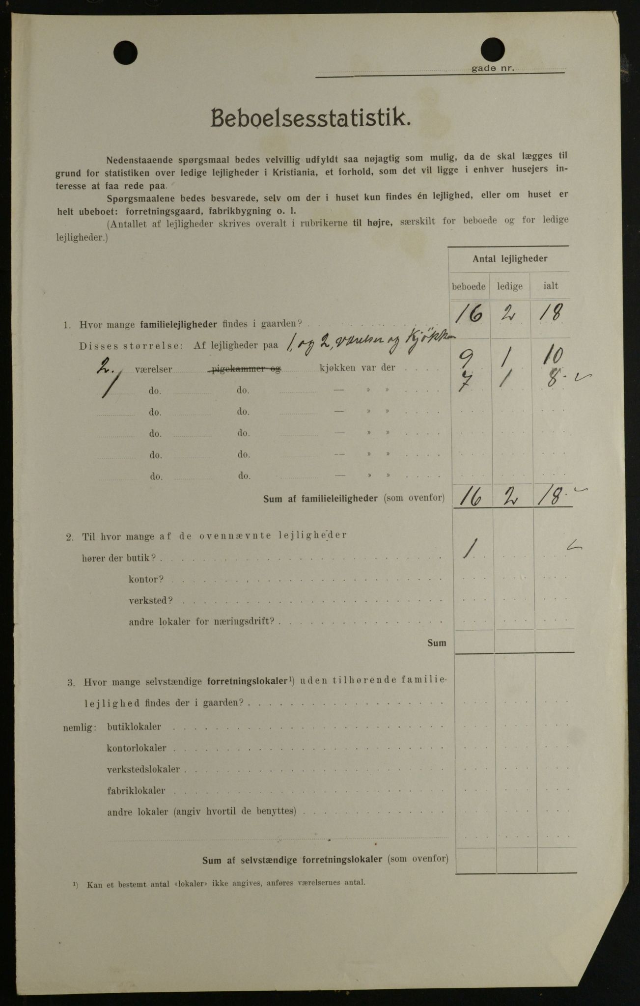 OBA, Kommunal folketelling 1.2.1908 for Kristiania kjøpstad, 1908, s. 16516
