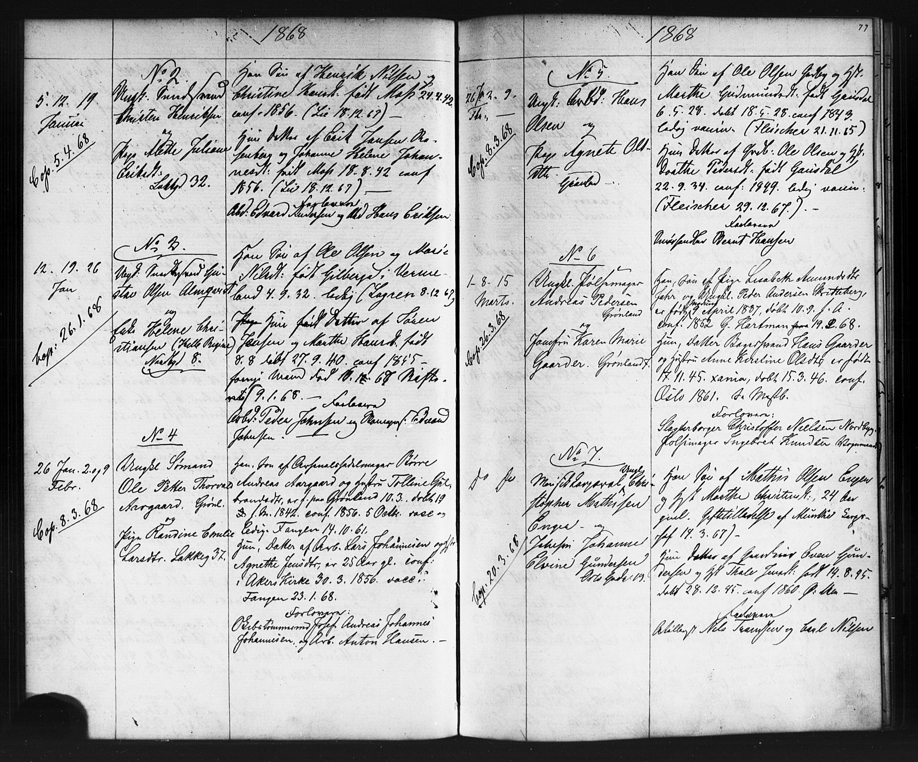 Grønland prestekontor Kirkebøker, AV/SAO-A-10848/G/Ga/L0002: Klokkerbok nr. 2, 1861-1863, s. 77