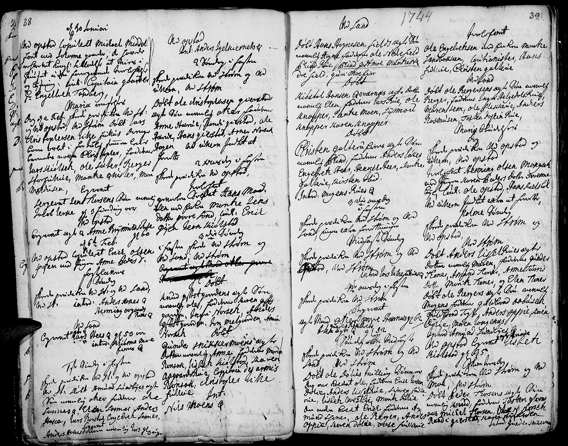 Strøm-Odalen prestekontor, AV/SAH-PREST-028/H/Ha/Haa/L0003: Ministerialbok nr. 3, 1741-1803, s. 38-39