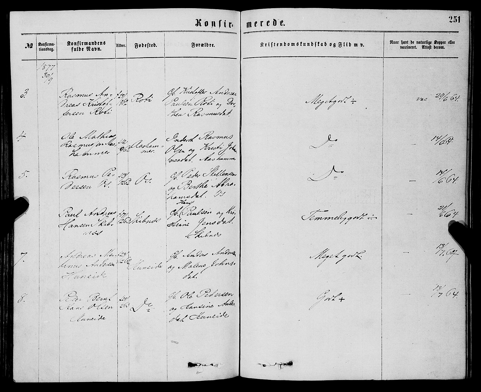 Eid sokneprestembete, AV/SAB-A-82301/H/Haa/Haaa/L0010: Ministerialbok nr. A 10, 1867-1878, s. 251