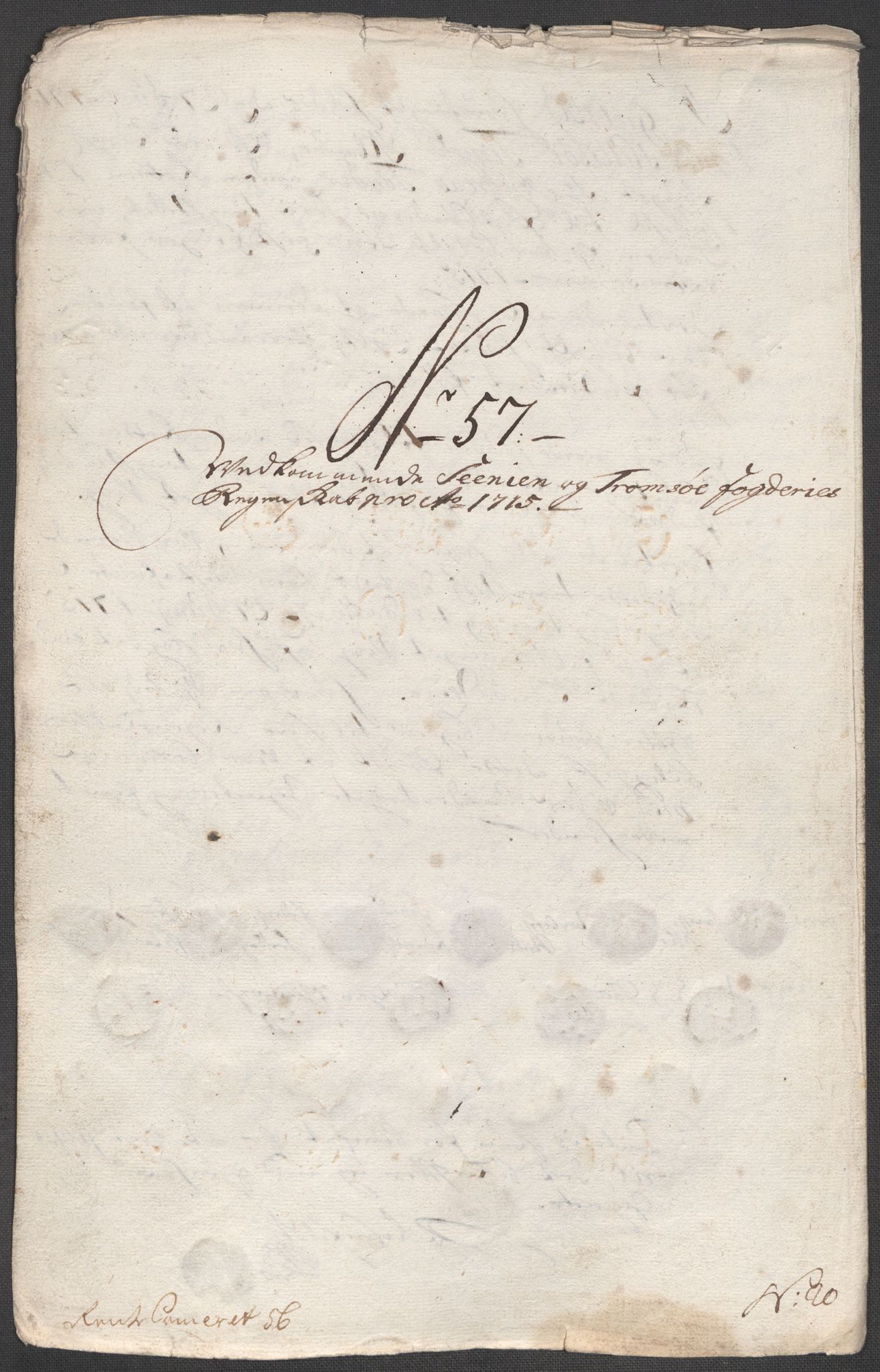 Rentekammeret inntil 1814, Reviderte regnskaper, Fogderegnskap, RA/EA-4092/R68/L4761: Fogderegnskap Senja og Troms, 1715, s. 268