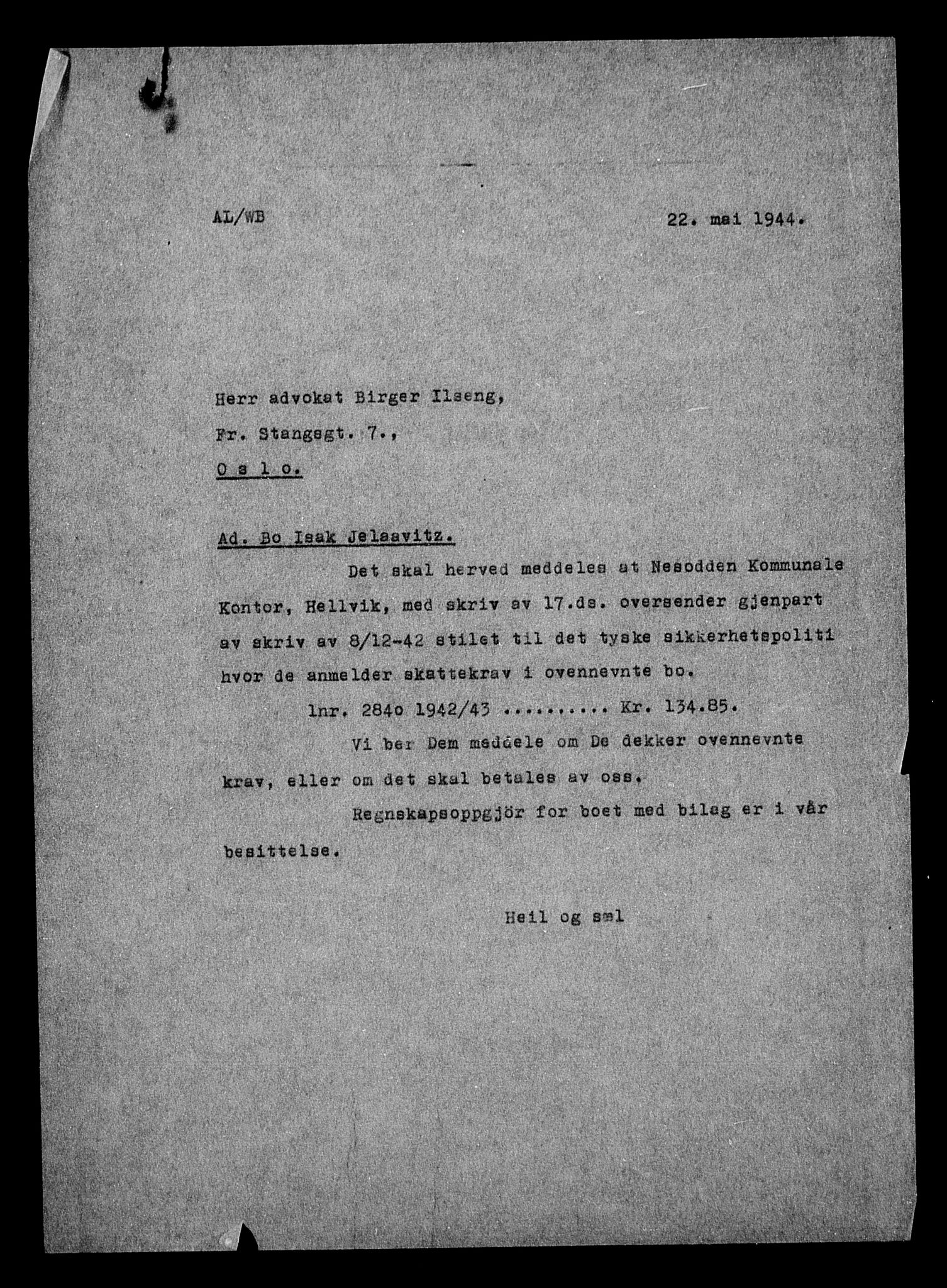 Justisdepartementet, Tilbakeføringskontoret for inndratte formuer, AV/RA-S-1564/H/Hc/Hcc/L0948: --, 1945-1947, s. 242