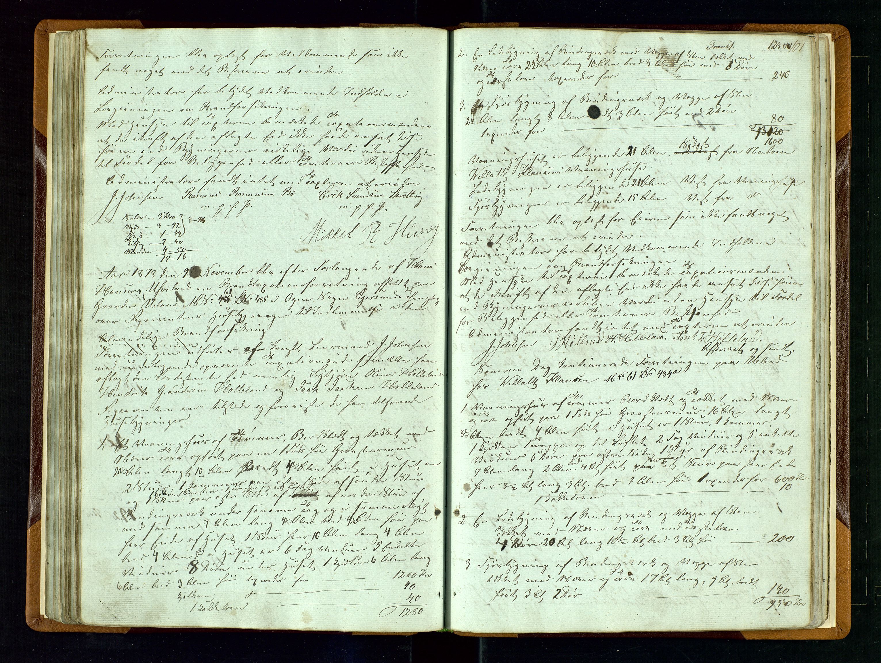 Hå lensmannskontor, AV/SAST-A-100456/Goa/L0001: Takstprotokoll-Valle skipreie, 1846-1883, s. 100b-101a