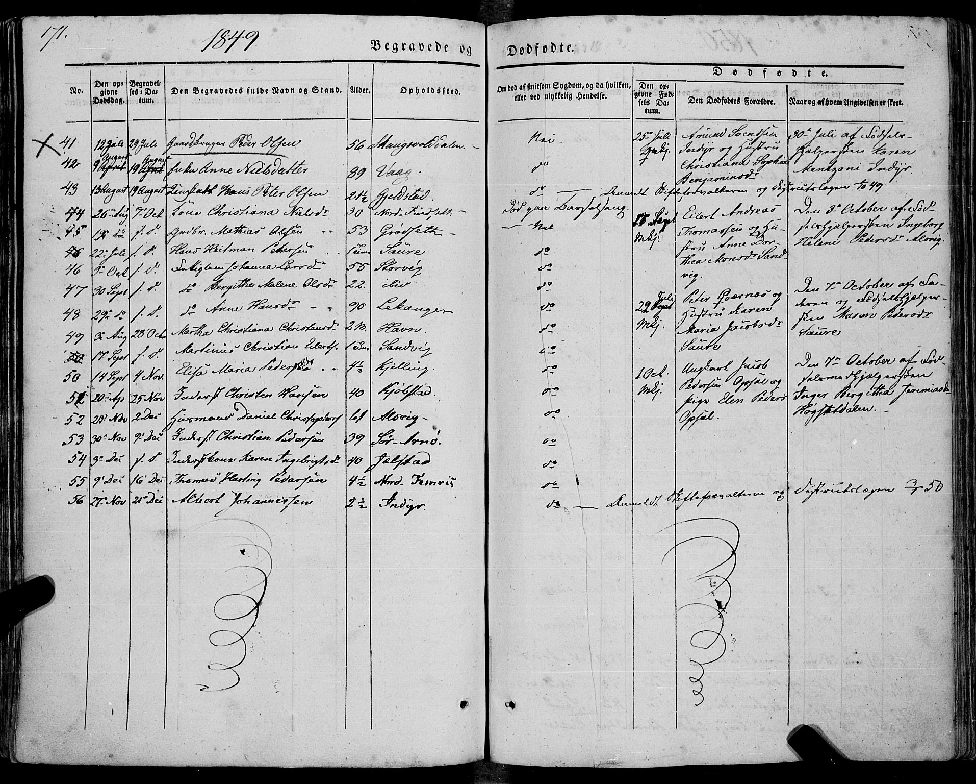 Ministerialprotokoller, klokkerbøker og fødselsregistre - Nordland, AV/SAT-A-1459/805/L0097: Ministerialbok nr. 805A04, 1837-1861, s. 171