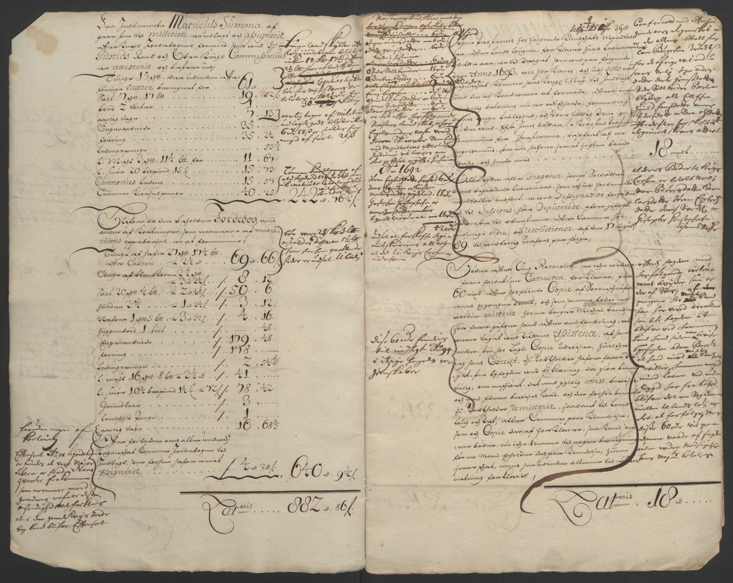 Rentekammeret inntil 1814, Reviderte regnskaper, Fogderegnskap, RA/EA-4092/R09/L0437: Fogderegnskap Follo, 1692-1693, s. 6