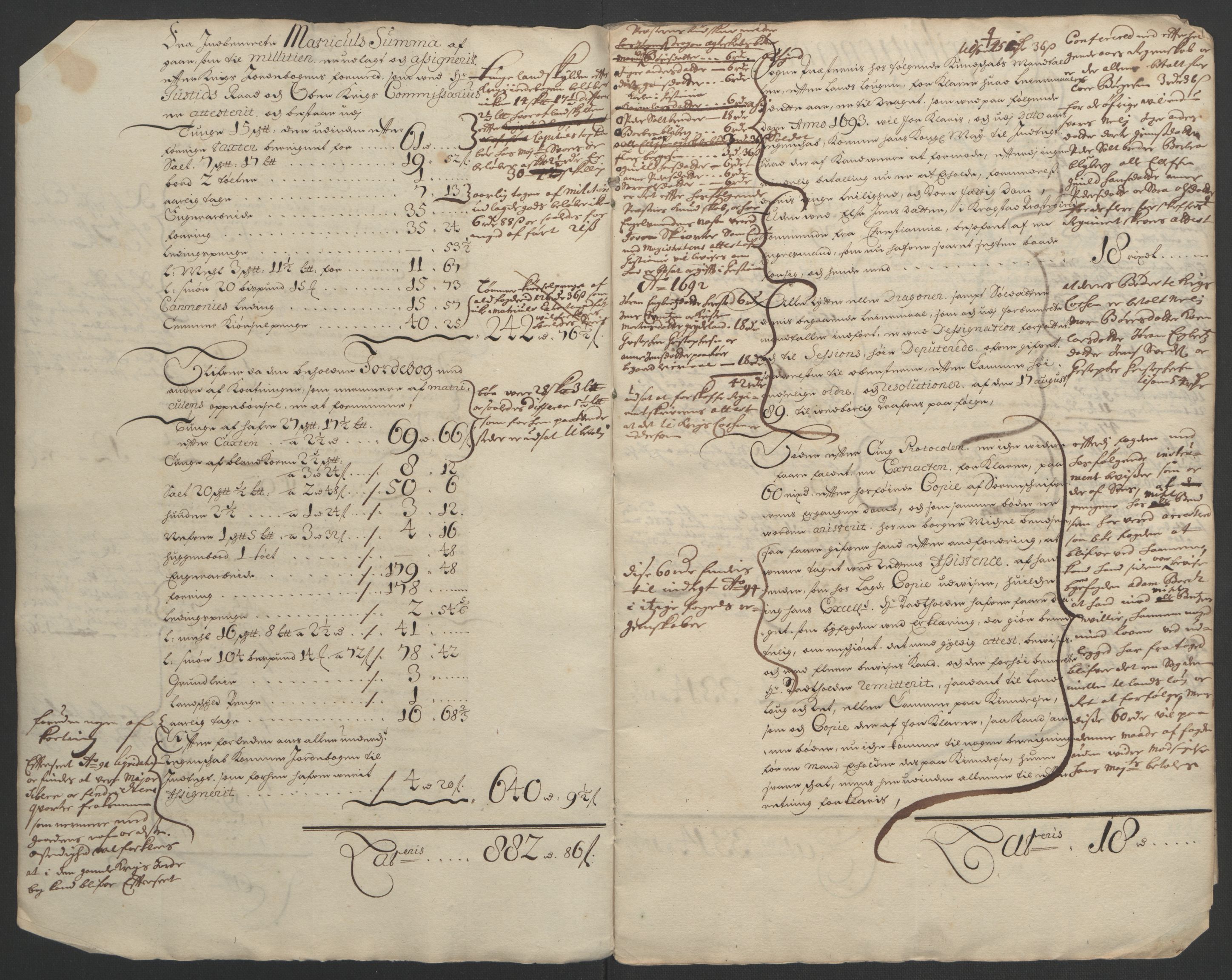 Rentekammeret inntil 1814, Reviderte regnskaper, Fogderegnskap, AV/RA-EA-4092/R09/L0437: Fogderegnskap Follo, 1692-1693, s. 6