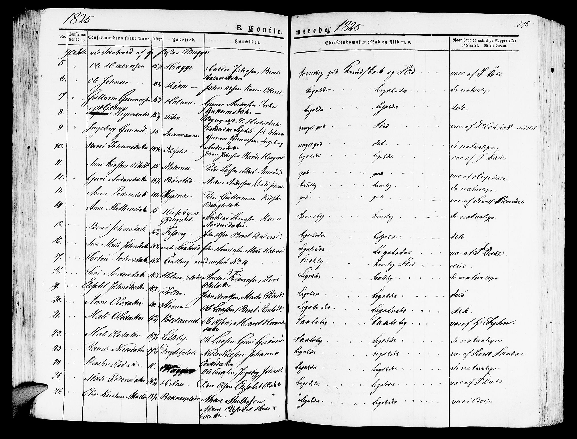 Ministerialprotokoller, klokkerbøker og fødselsregistre - Nord-Trøndelag, SAT/A-1458/709/L0070: Ministerialbok nr. 709A10, 1820-1832, s. 245