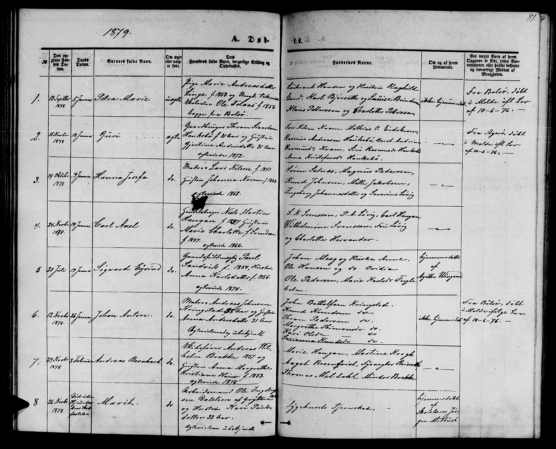 Ministerialprotokoller, klokkerbøker og fødselsregistre - Møre og Romsdal, AV/SAT-A-1454/558/L0701: Klokkerbok nr. 558C02, 1862-1879, s. 81