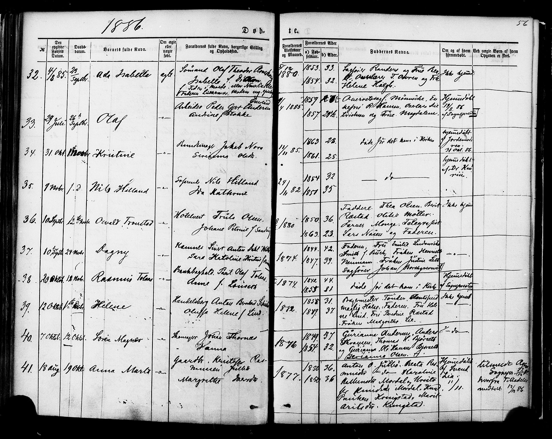 Ministerialprotokoller, klokkerbøker og fødselsregistre - Møre og Romsdal, SAT/A-1454/558/L0691: Ministerialbok nr. 558A05, 1873-1886, s. 56