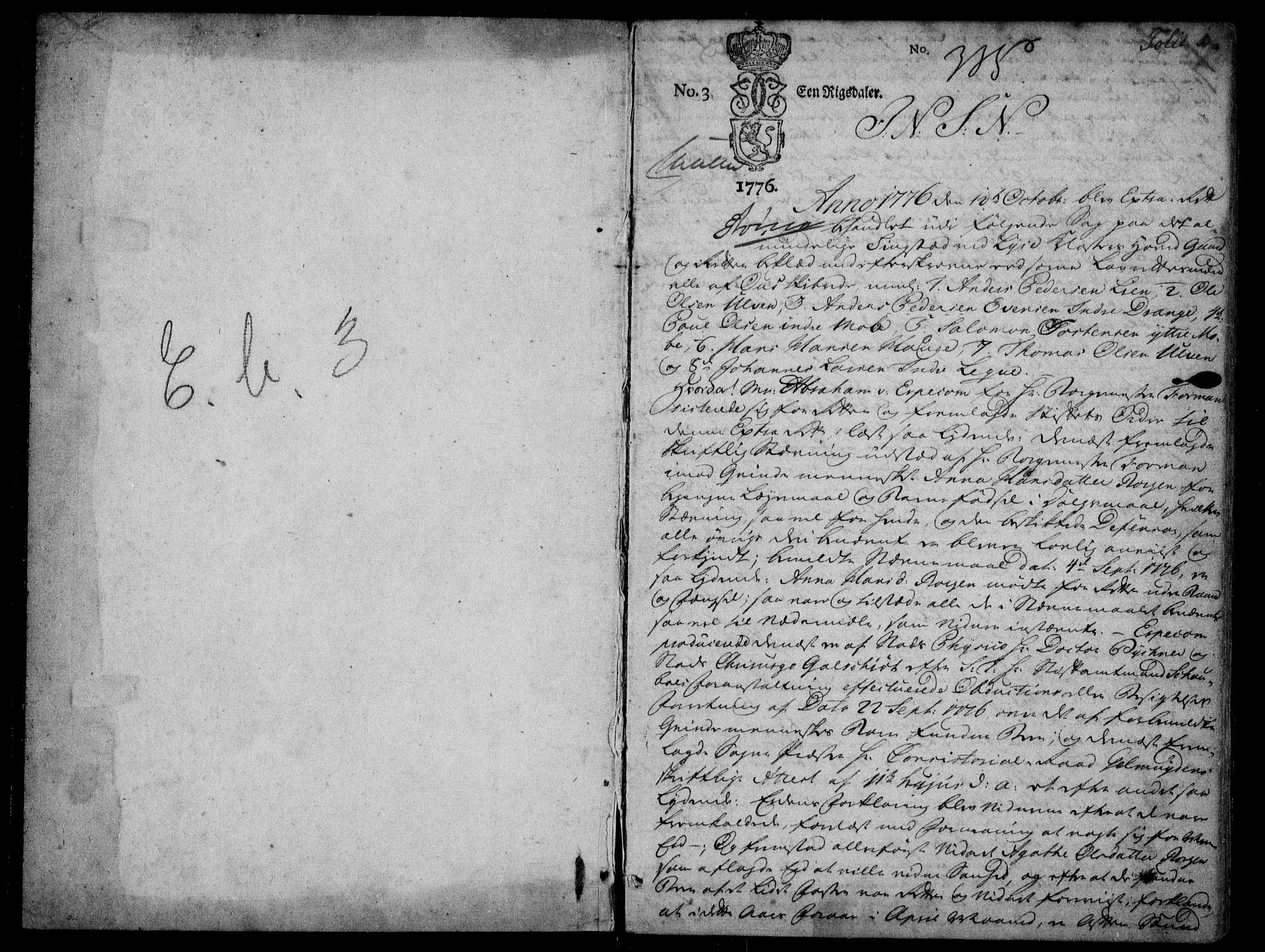 Hardanger og Voss sorenskriveri, SAB/A-2501/1/1A/1Ae/L0003: Tingbok for Lysekloster, 1776-1787, s. 0b-1a