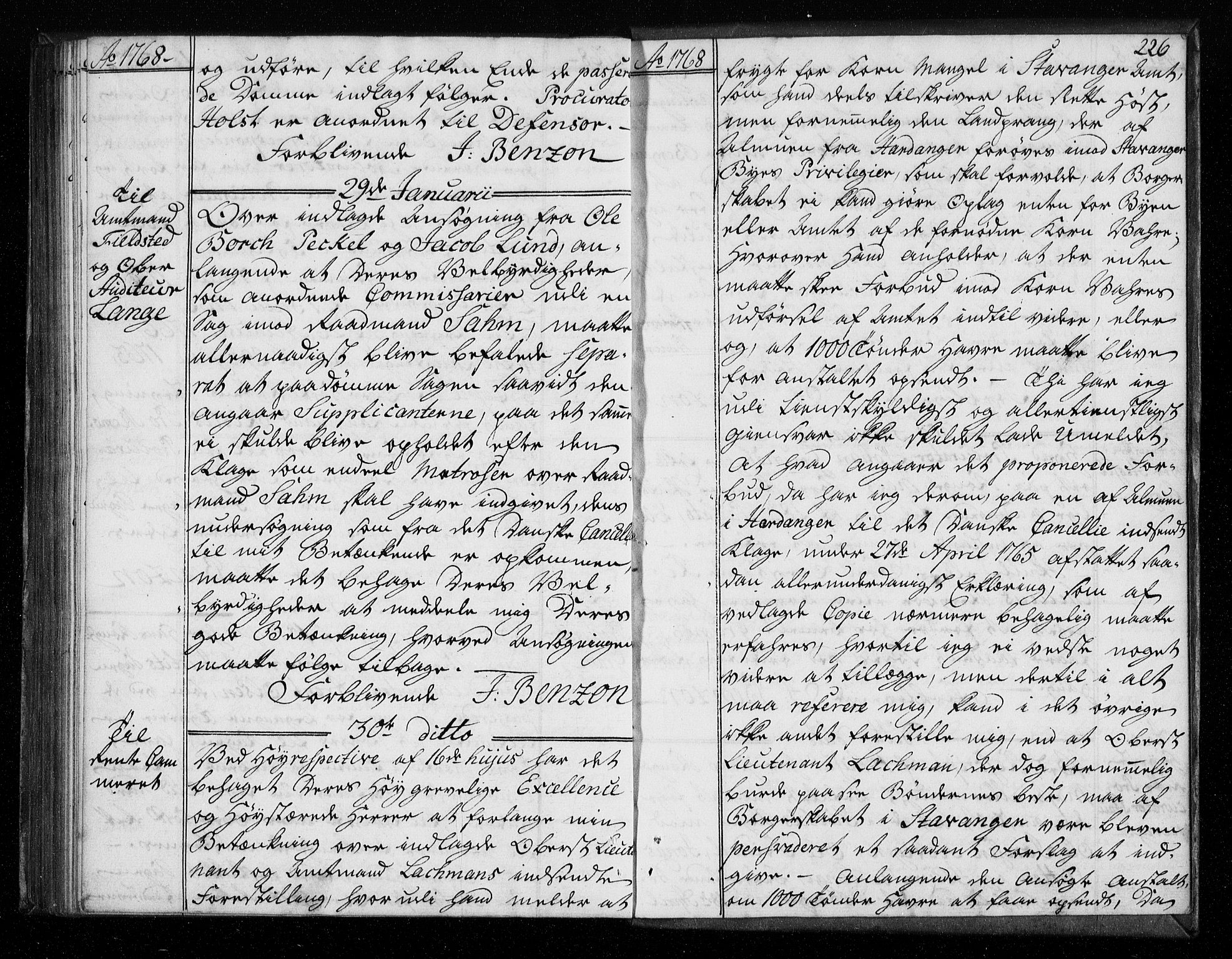 Stattholderembetet 1572-1771, AV/RA-EA-2870/Bf/L0006: Stattholderprotokoll (allmenn kopibok), 1767-1768, s. 225b-226a