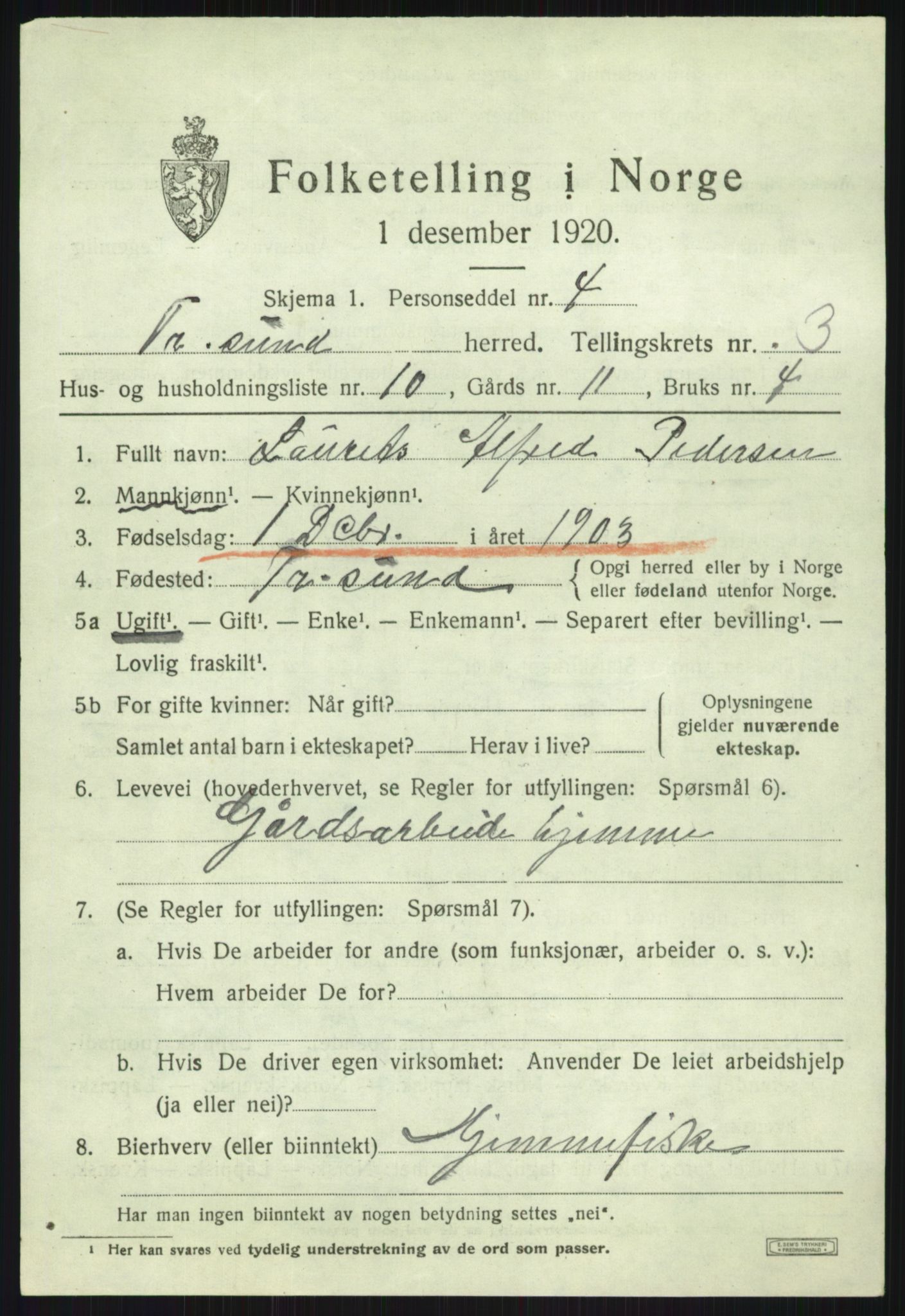SATØ, Folketelling 1920 for 1934 Tromsøysund herred, 1920, s. 2818