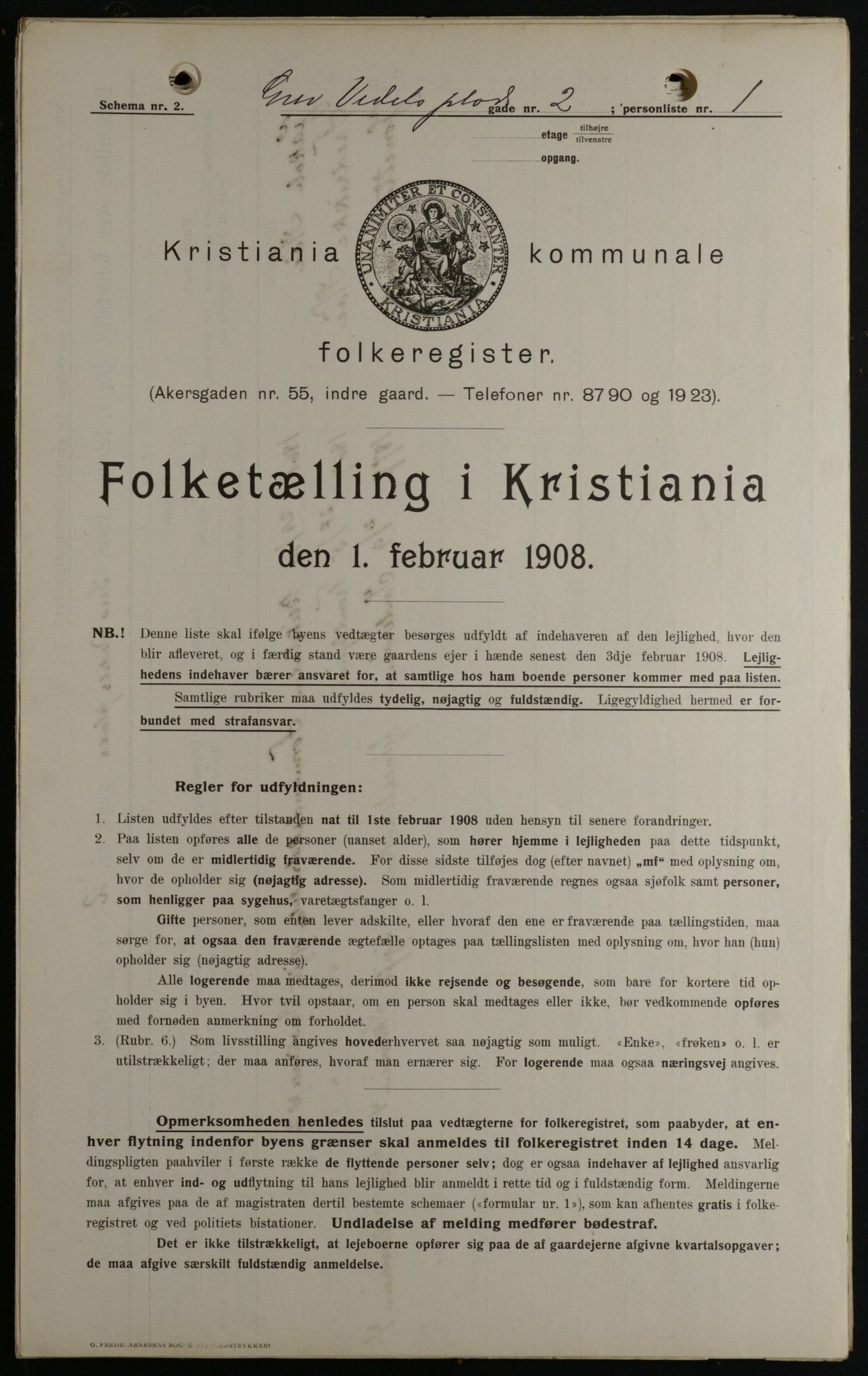 OBA, Kommunal folketelling 1.2.1908 for Kristiania kjøpstad, 1908, s. 26890