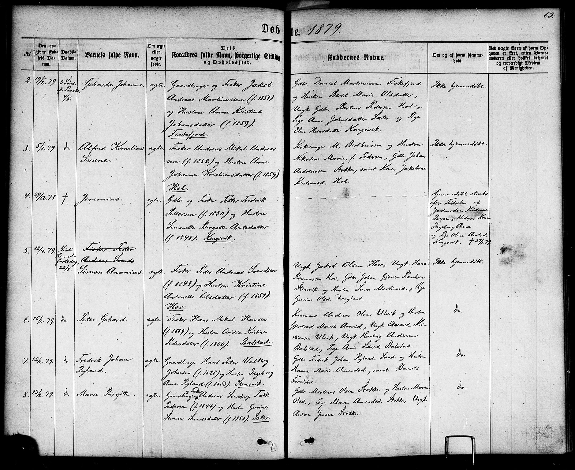 Ministerialprotokoller, klokkerbøker og fødselsregistre - Nordland, AV/SAT-A-1459/865/L0923: Ministerialbok nr. 865A01, 1864-1884, s. 63