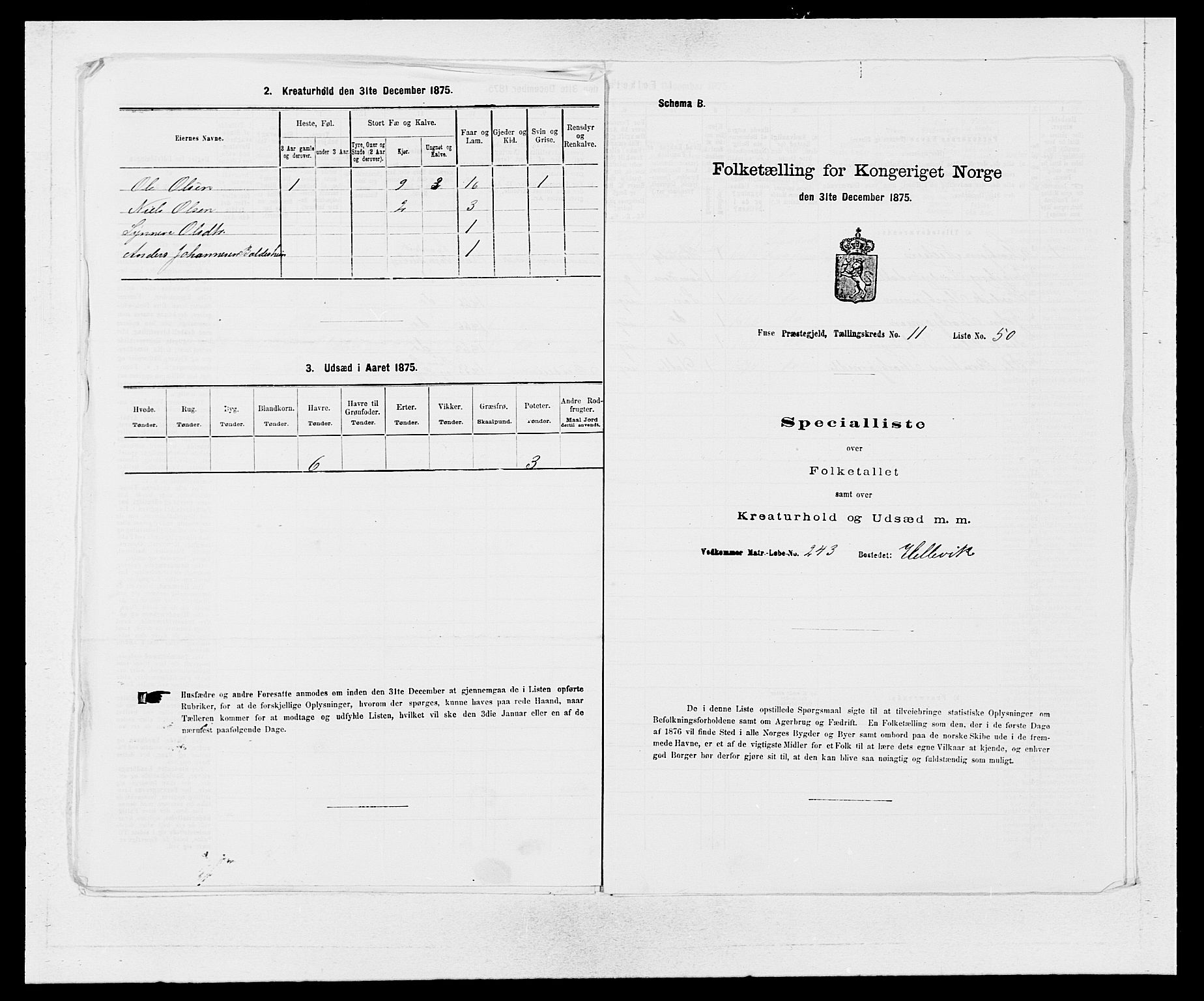 SAB, Folketelling 1875 for 1241P Fusa prestegjeld, 1875, s. 870