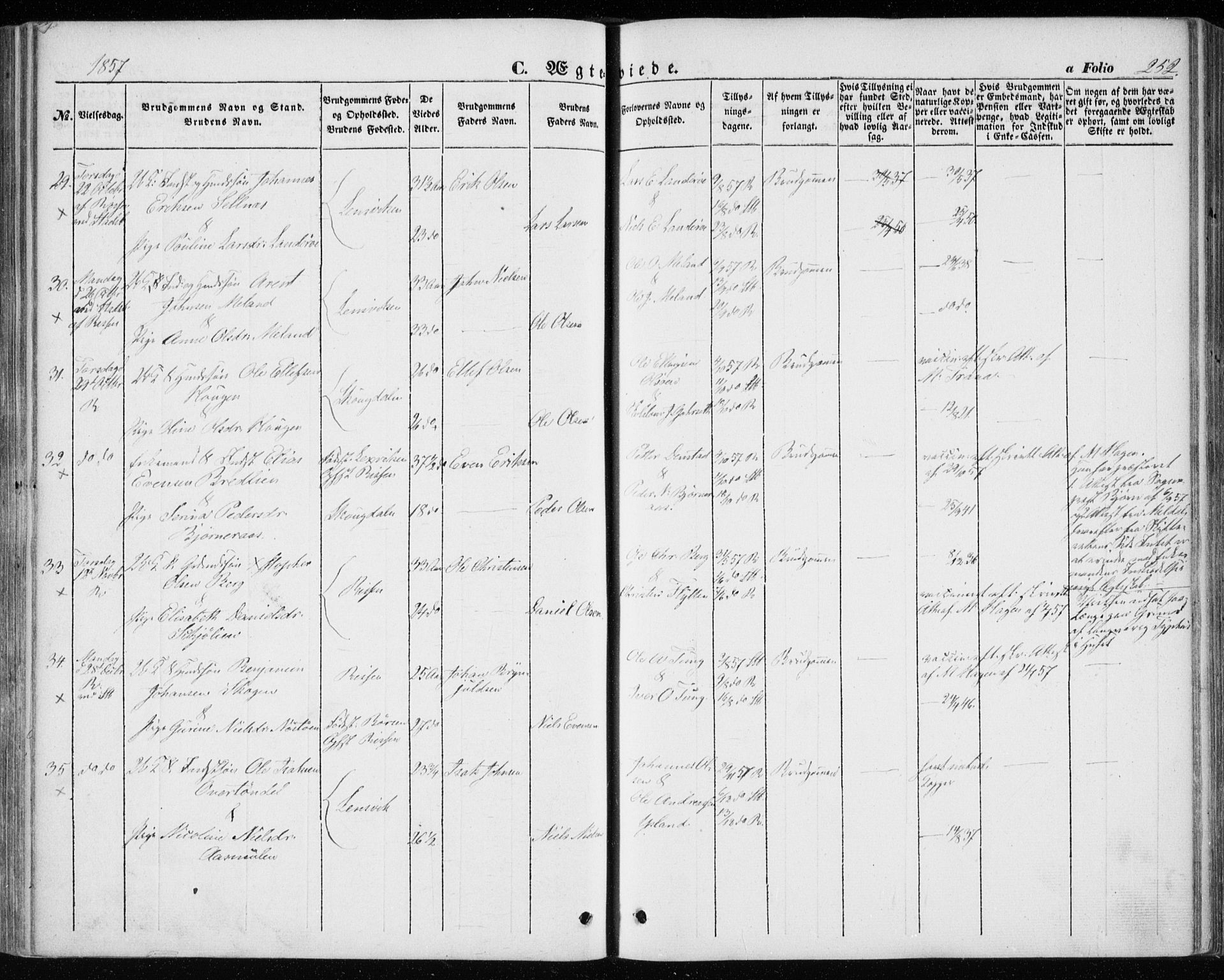 Ministerialprotokoller, klokkerbøker og fødselsregistre - Sør-Trøndelag, SAT/A-1456/646/L0611: Ministerialbok nr. 646A09, 1848-1857, s. 252