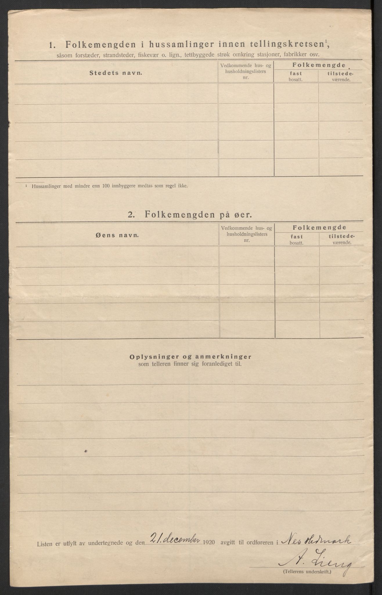 SAH, Folketelling 1920 for 0411 Nes herred, 1920, s. 30