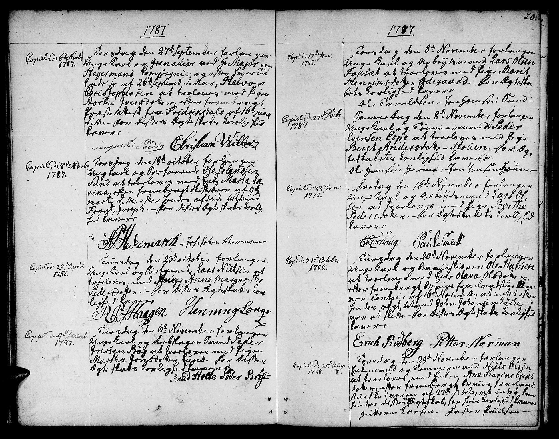Ministerialprotokoller, klokkerbøker og fødselsregistre - Sør-Trøndelag, SAT/A-1456/601/L0041: Ministerialbok nr. 601A09, 1784-1801, s. 20