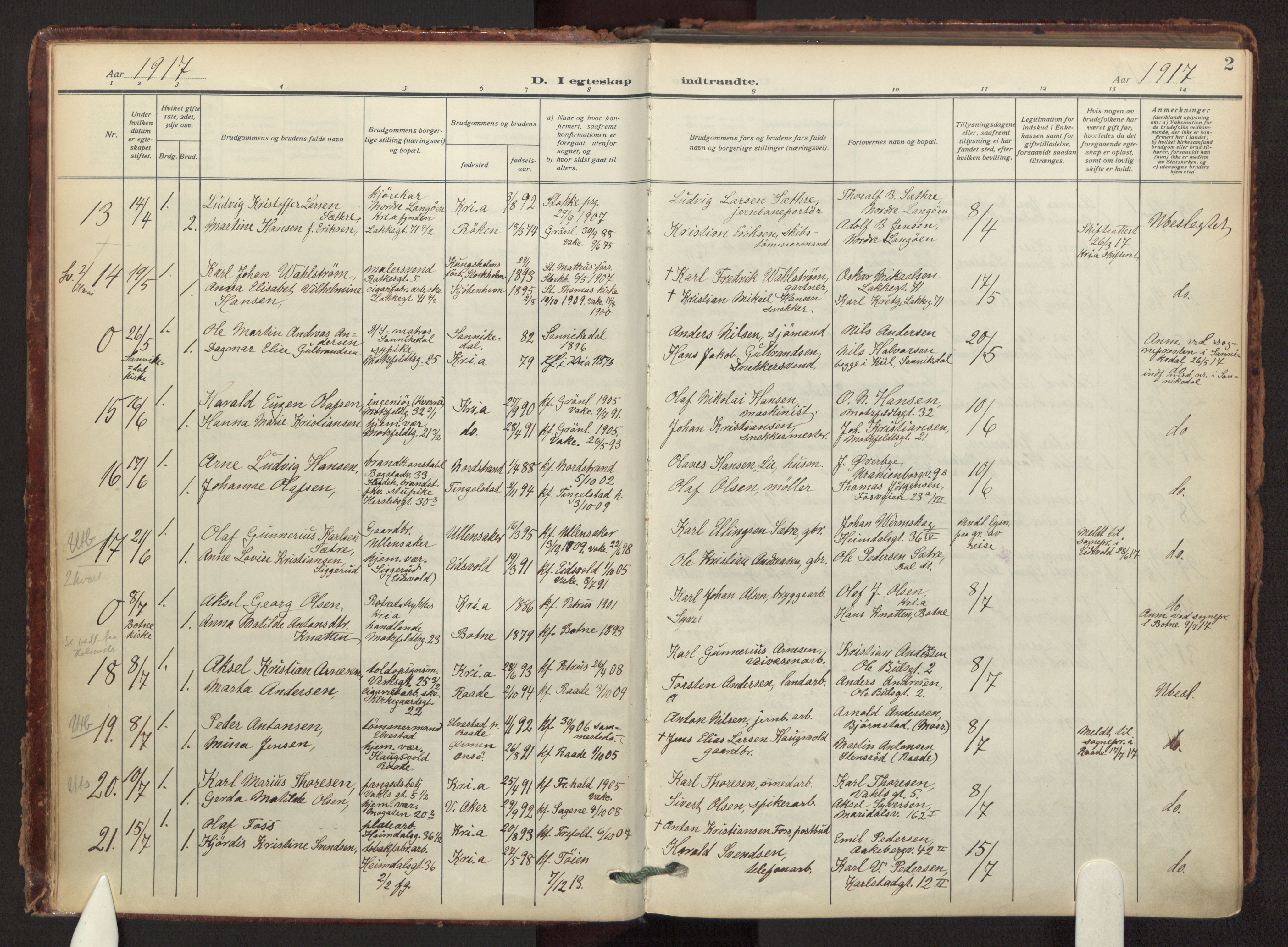 Tøyen prestekontor Kirkebøker, AV/SAO-A-10167a/F/Fa/L0003: Ministerialbok nr. I 3, 1917-1933, s. 2