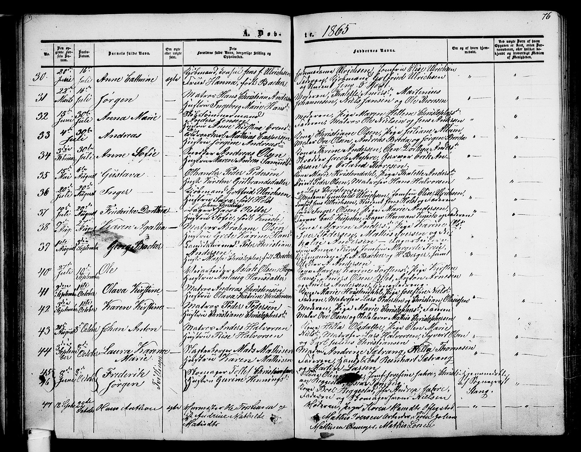 Holmestrand kirkebøker, AV/SAKO-A-346/G/Ga/L0003: Klokkerbok nr. 3, 1849-1874, s. 76