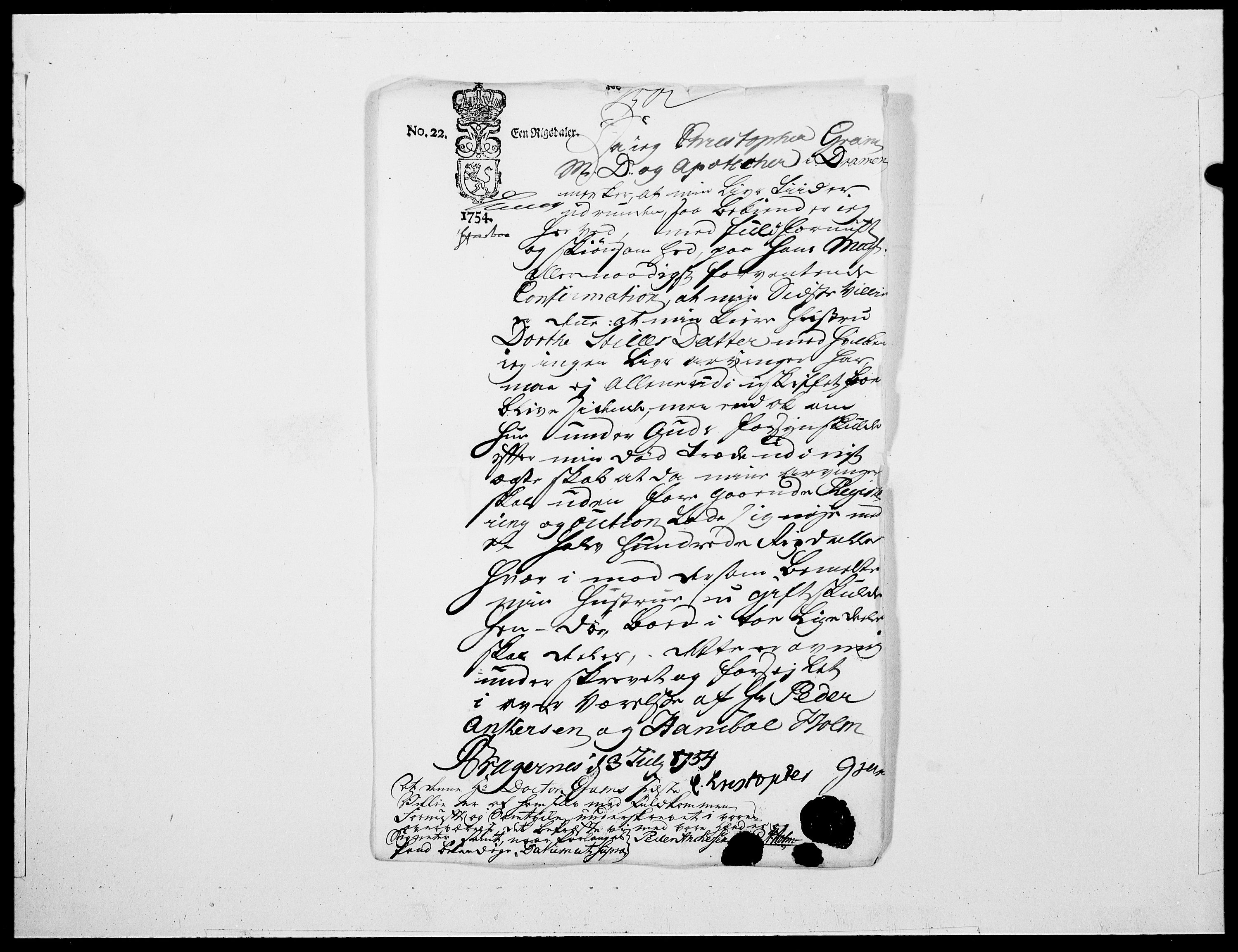 Danske Kanselli 1572-1799, AV/RA-EA-3023/F/Fc/Fcc/Fcca/L0167: Norske innlegg 1572-1799, 1754, s. 129