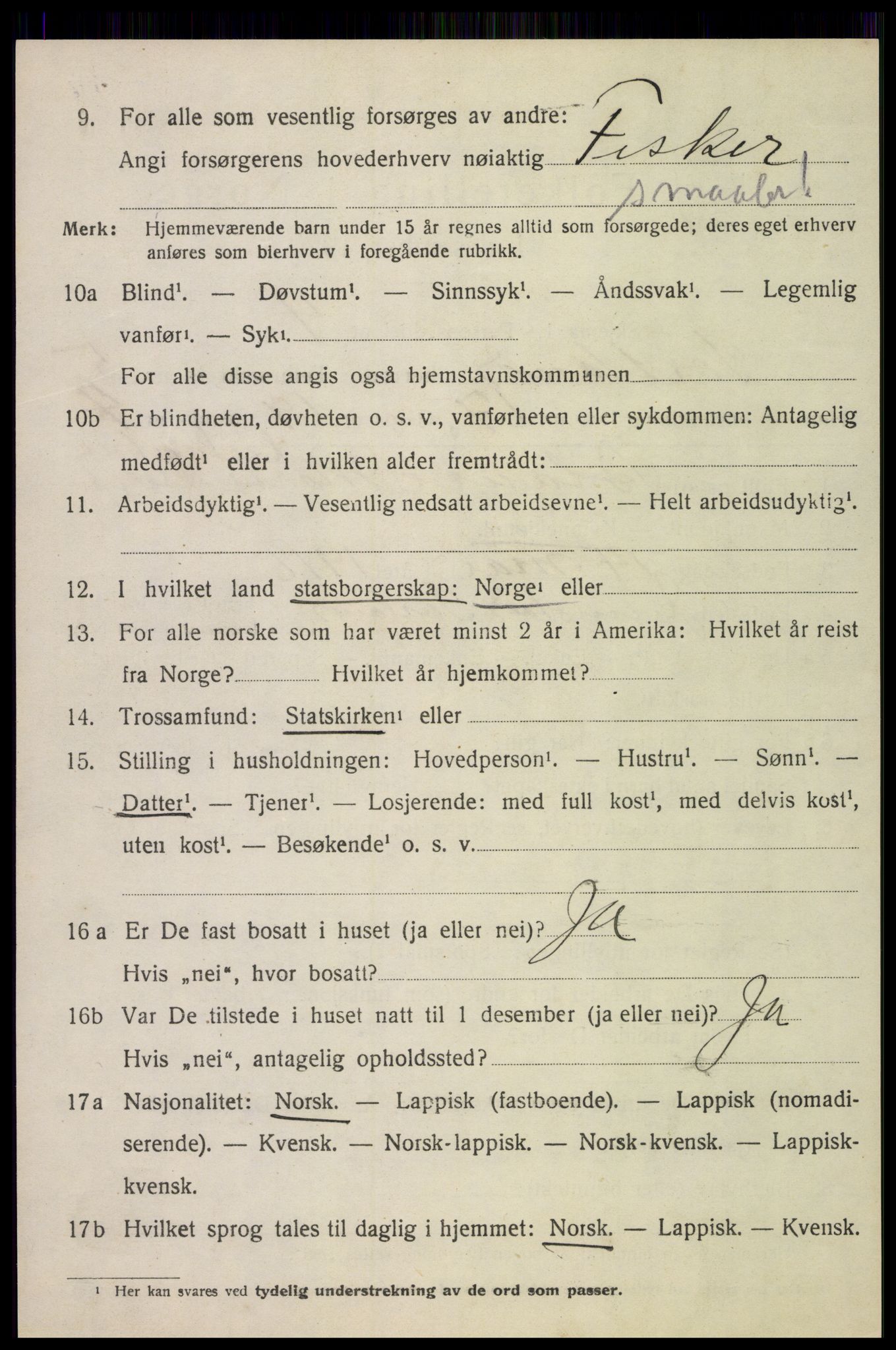 SAT, Folketelling 1920 for 1870 Sortland herred, 1920, s. 5743