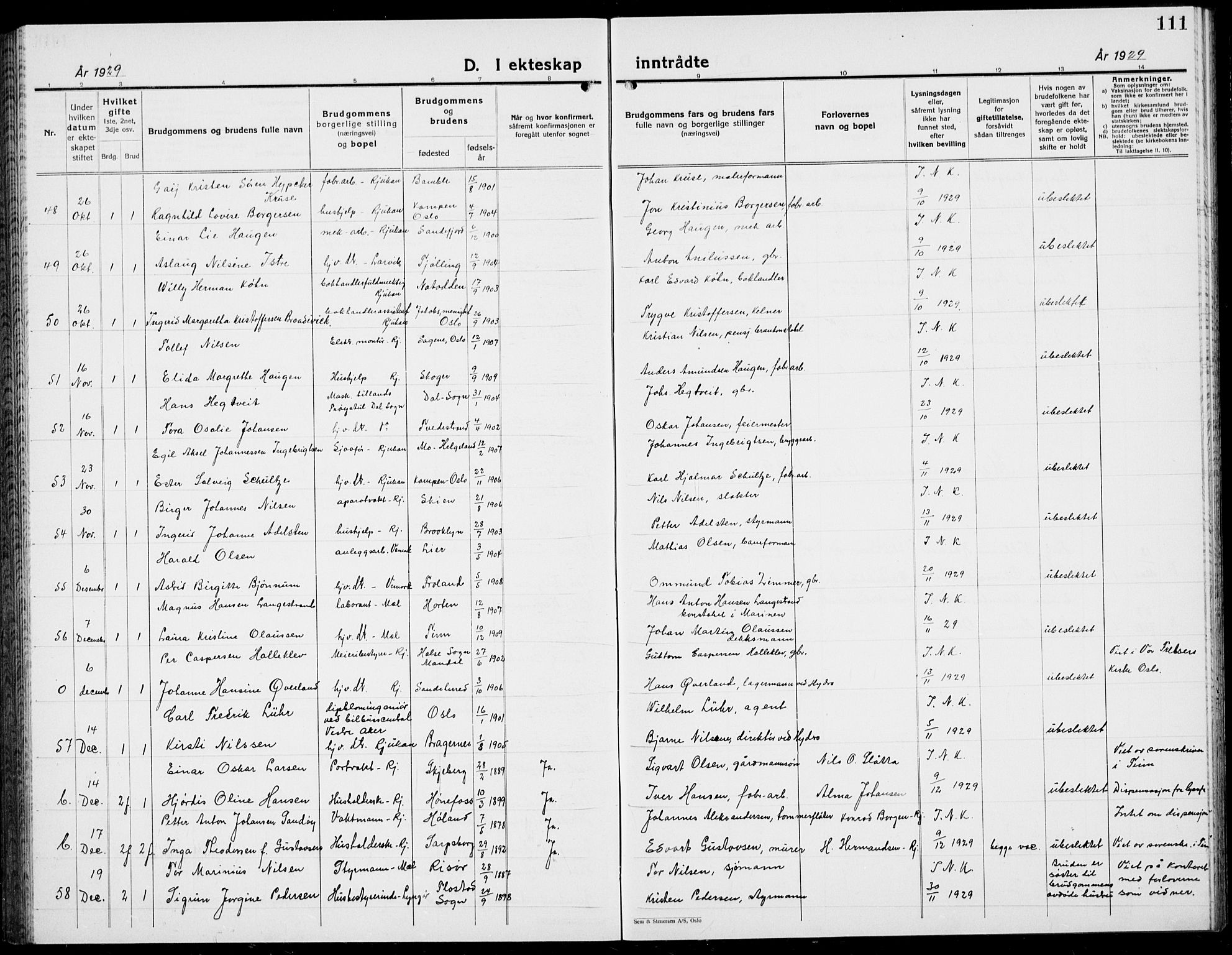 Rjukan kirkebøker, AV/SAKO-A-294/G/Ga/L0005: Klokkerbok nr. 5, 1928-1937, s. 111