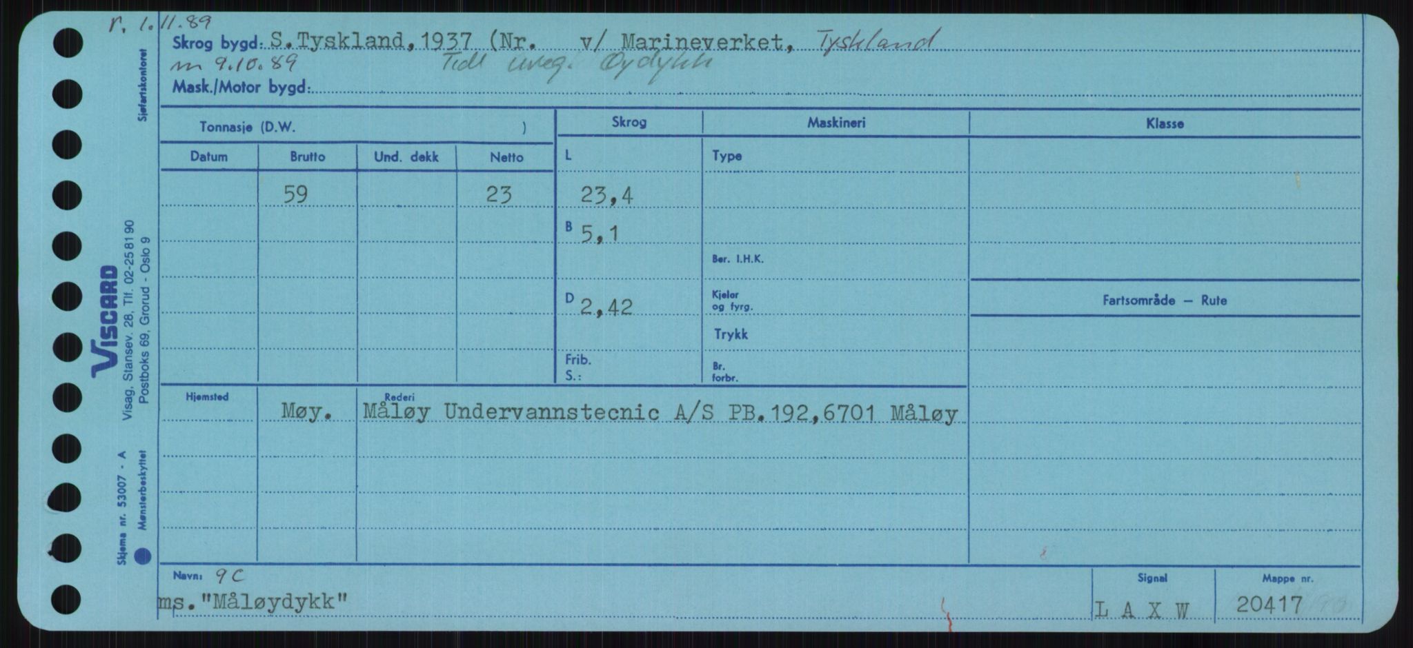 Sjøfartsdirektoratet med forløpere, Skipsmålingen, AV/RA-S-1627/H/Ha/L0004/0001: Fartøy, Mas-R / Fartøy, Mas-Odd, s. 363